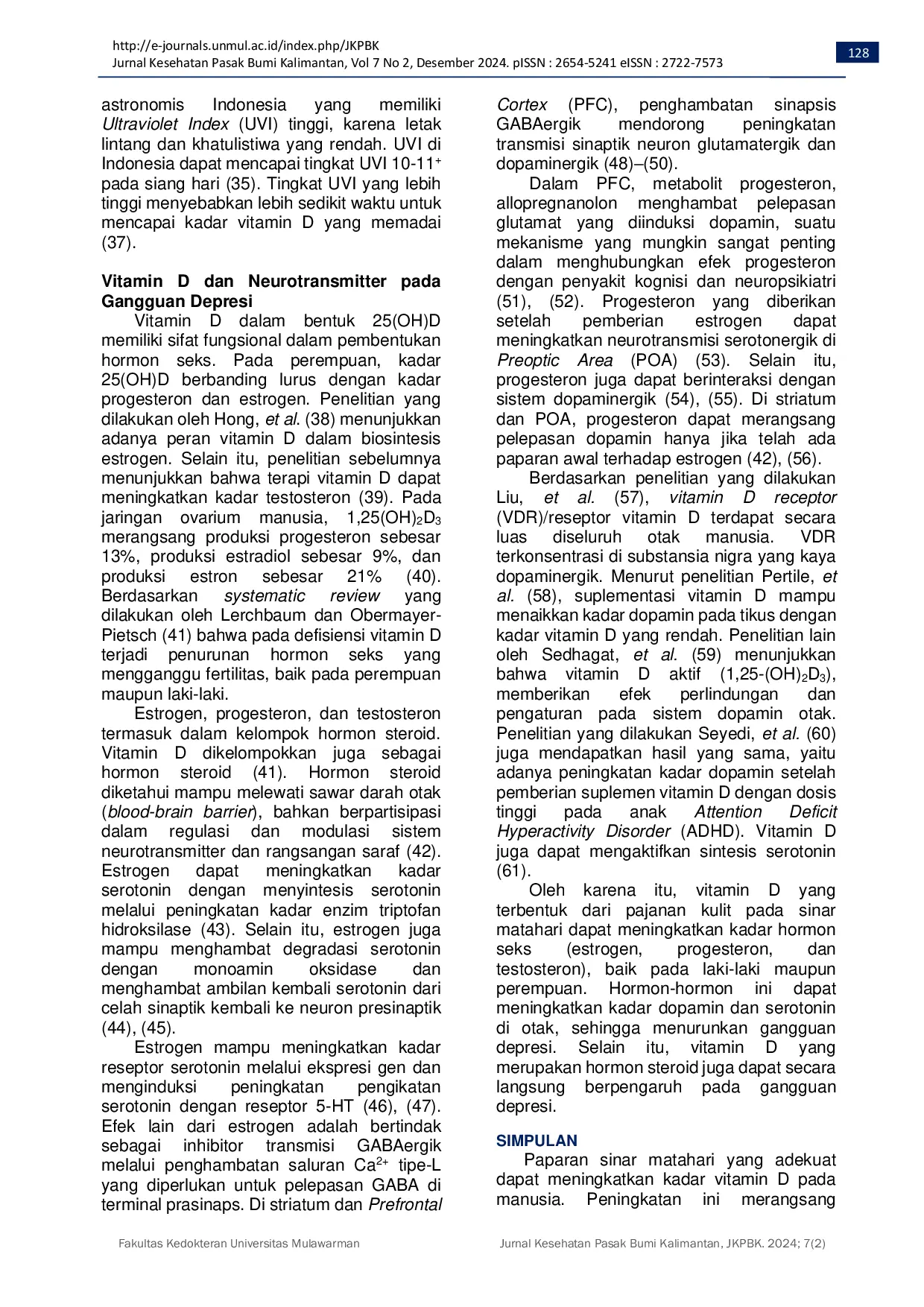 JURIS Sunlight Vitamin D and Depressive Disorders A Literature Review