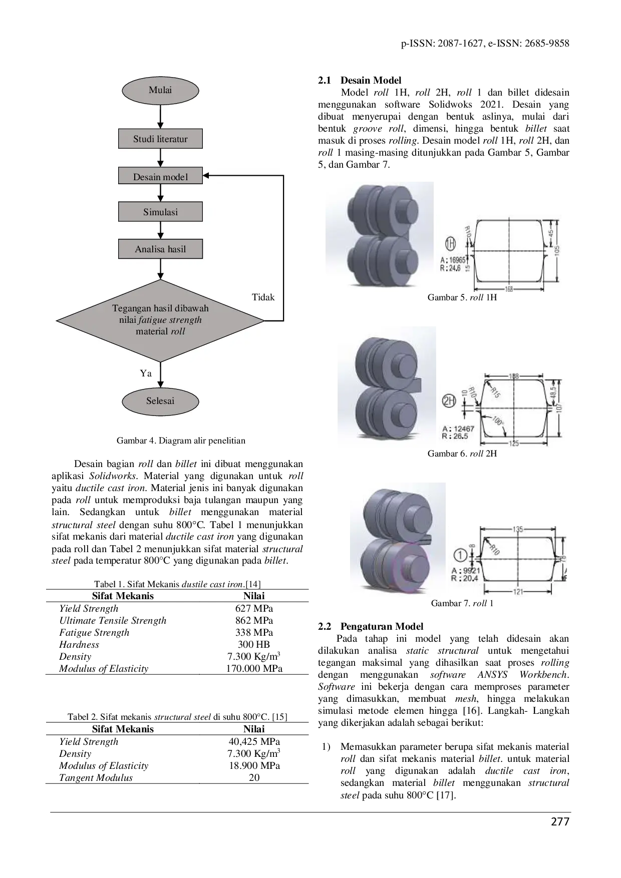 JURIS Analisis Tegangan Roll Untuk Produksi Baja Tulangan Beton Tahap Roughing Menggunakan Metode Finite Element Analysis