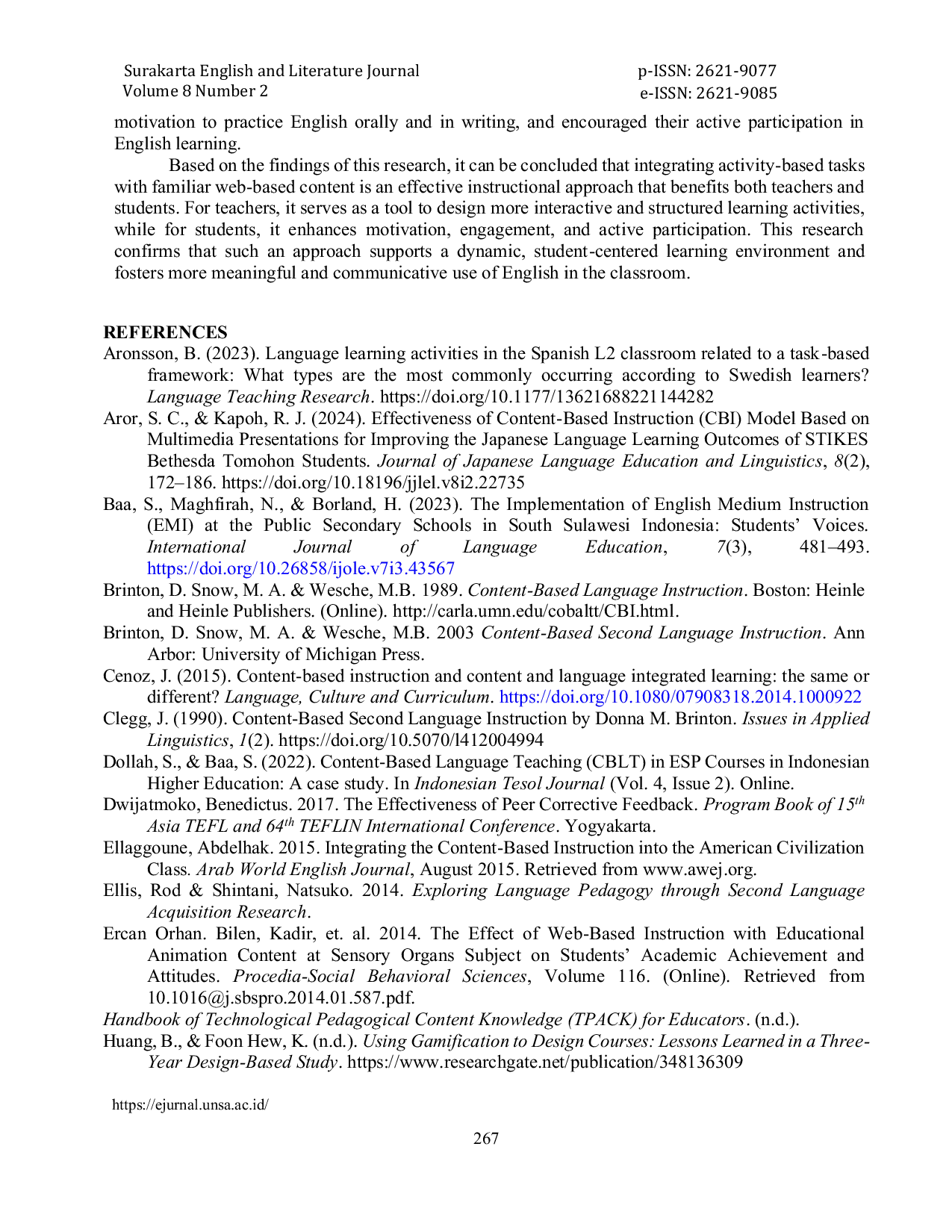 JURIS The Teachers Perception of Activity Based Tasks Integrated with Utilization of Web Based Familiar Topics