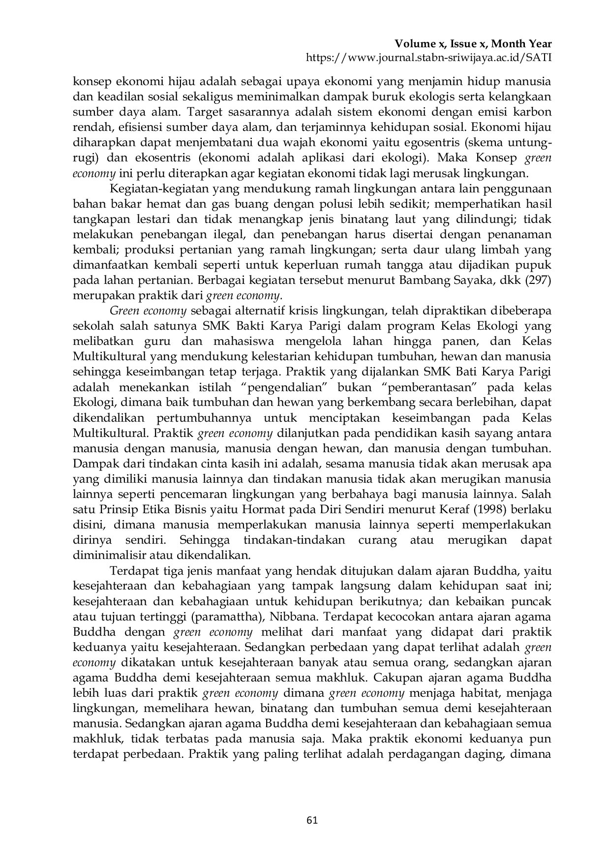 JURIS Green Economy dalam Pandangan Agama Buddha