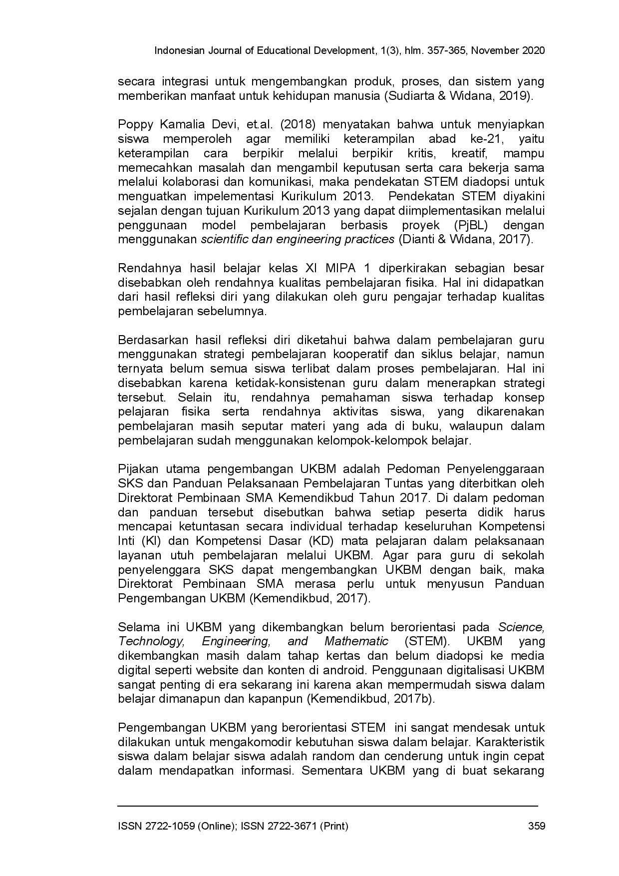 juris Implementasi Aplikasi UKBM berorientasi STEM untuk meningkatkan hasil belajar fisika siswa