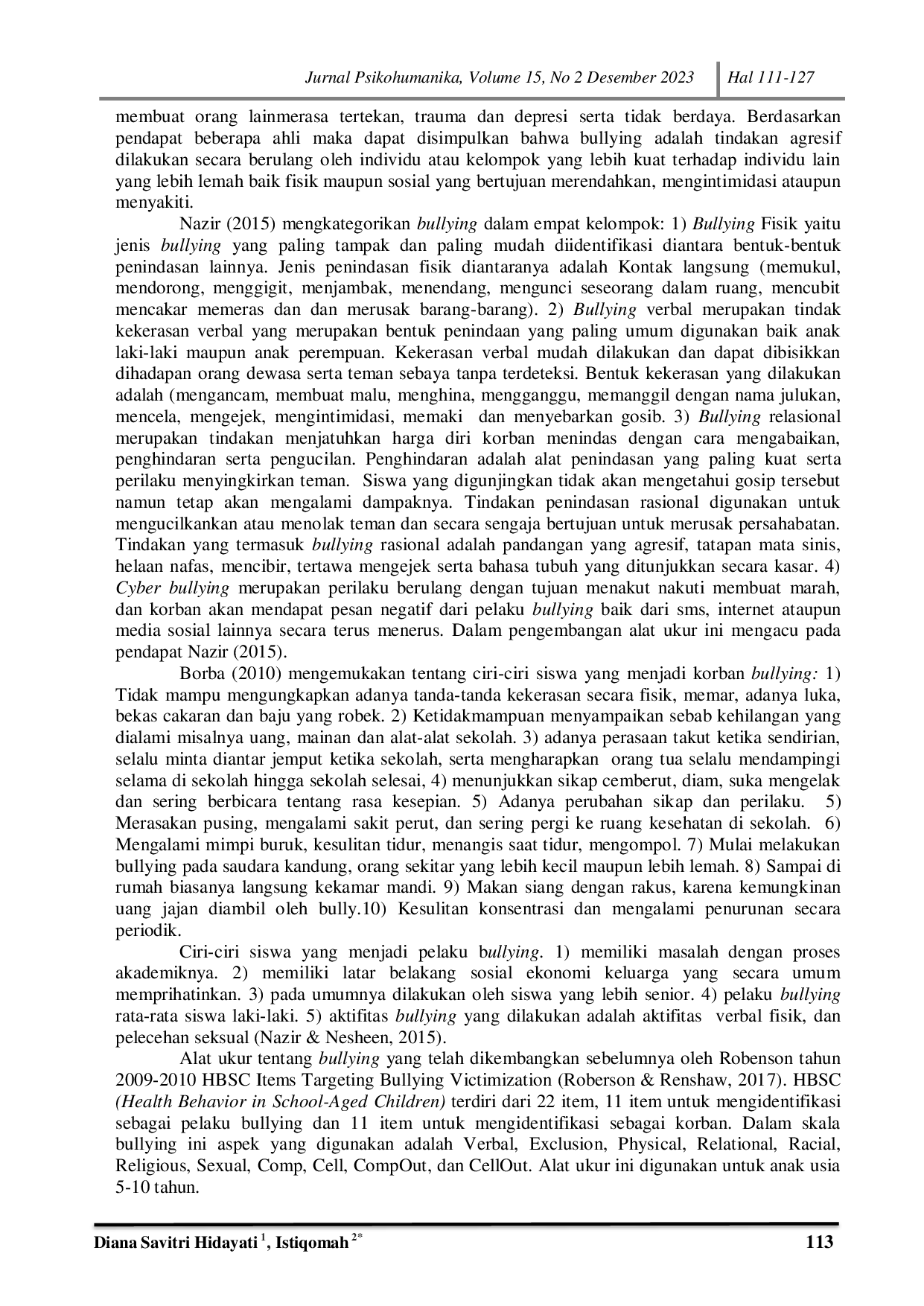 JURIS Pengembangan Skala Bullying