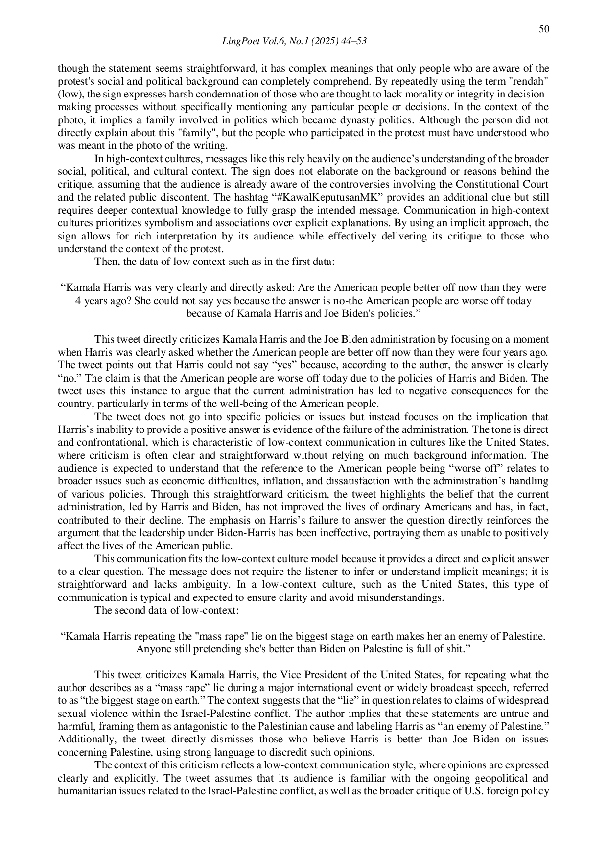 JURIS Intercultural Communication of Political Issues on Twitter Platform Cyber Discourse Analysis