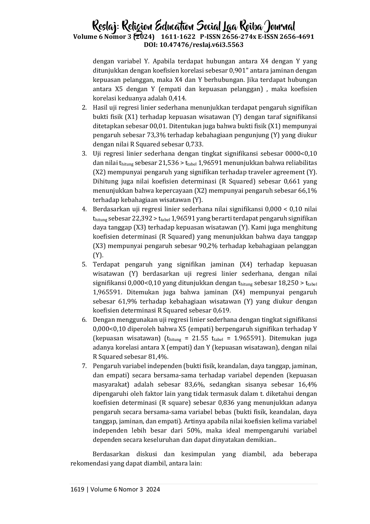 JURIS Pengaruh Kualitas Pelayanan Pembayaran Pajak Kendaraan Bermotor terhadap Kepuasan Masyarakat di Kantor Bersama SAMSAT Ketintang Surabaya Selatan