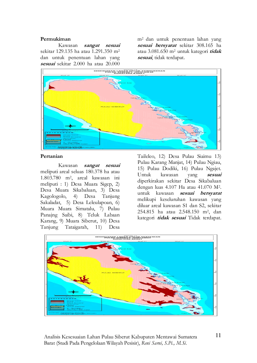 JURIS ANALISIS KESESUAIAN LAHAN PULAU SIBERUT KABUPATEN MENTAWAI SUMATERA BARAT Studi Pada Pengelolaan Wilayah Pesisir