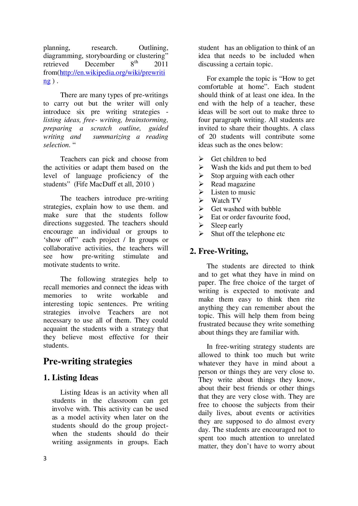 JURIS Pre Writing Strategies for Beginners EFL Studensts