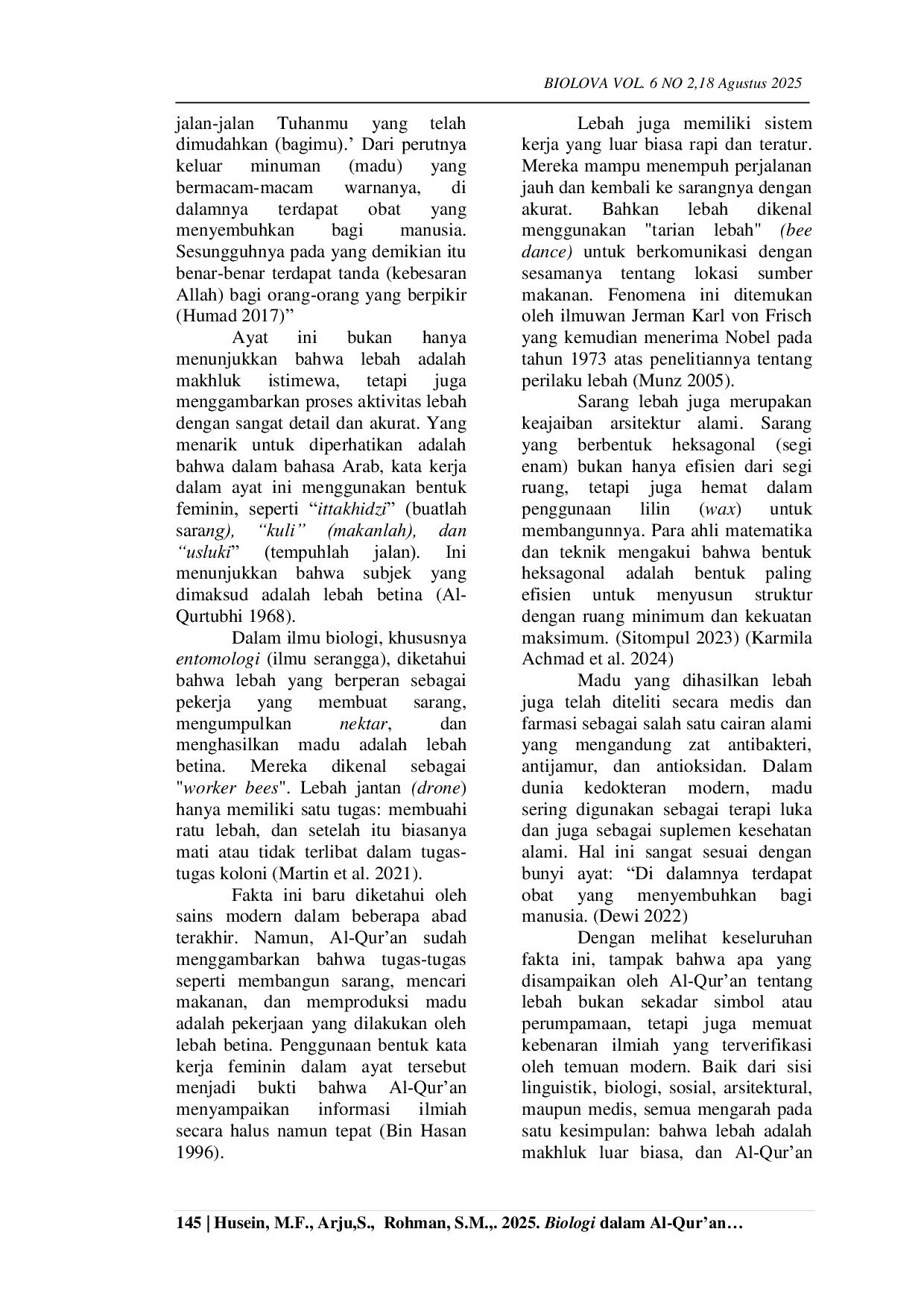 JURIS Biologi Dalam Al Qur an Harmoni Ayat Kauniyah Dan Sains Modern