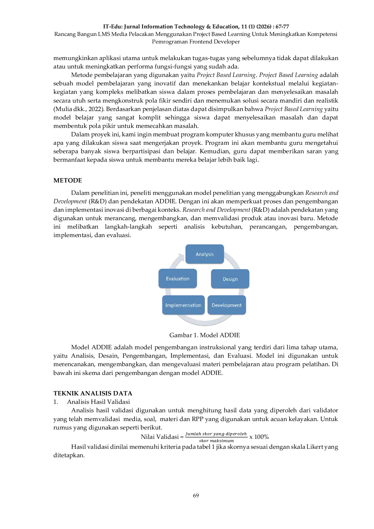 JURIS Rancang Bangun LMS Media Pelacakan Menggunakan Project Based Learning Untuk Meningkatkan Kompetensi Pemrograman Frontend Developer