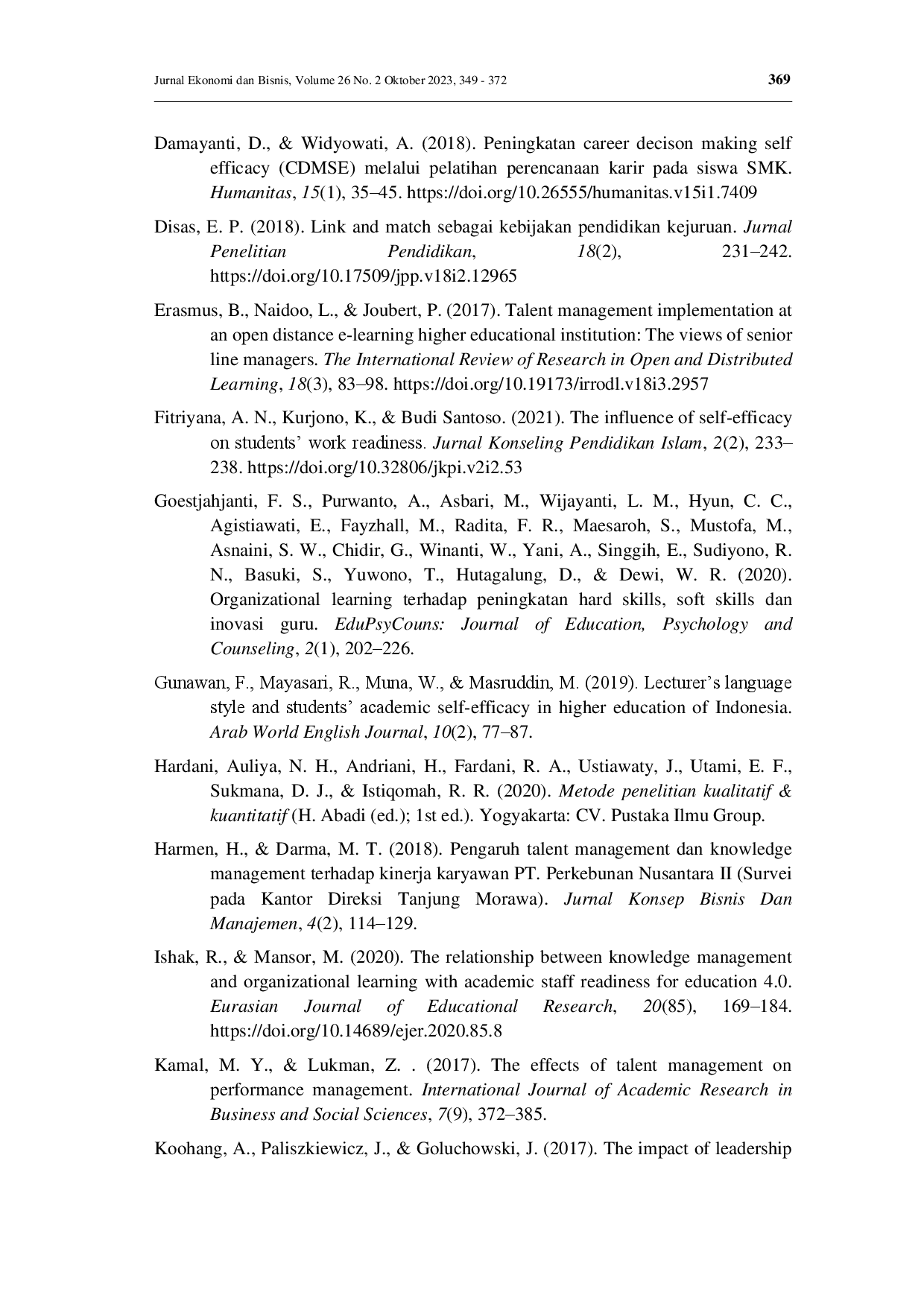 juris Improving work readiness through talent management knowledge management and learning organizations in private universities