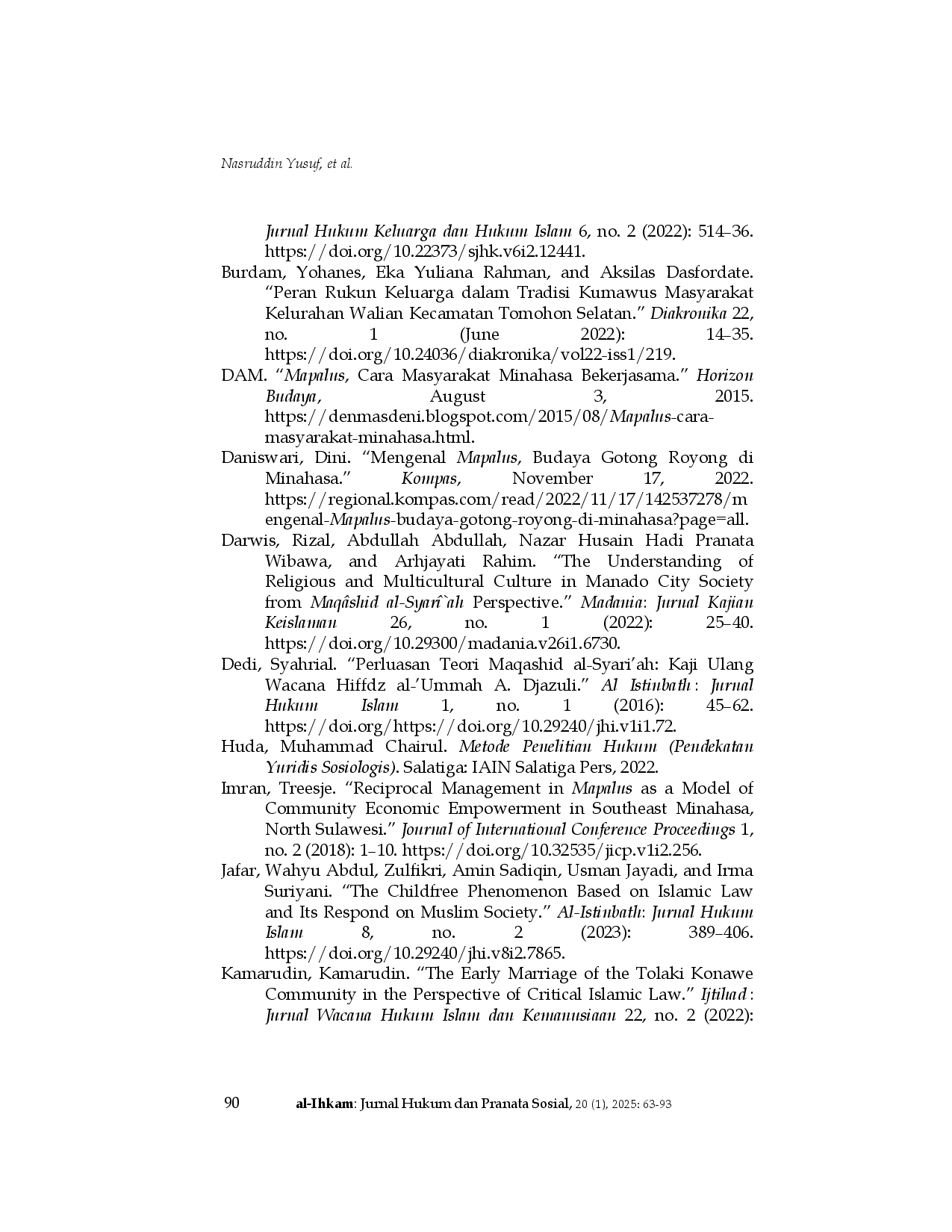 juris Mapalus Tradition North Sulawesi Muslim Society in the Maqashid Syariah Discourse