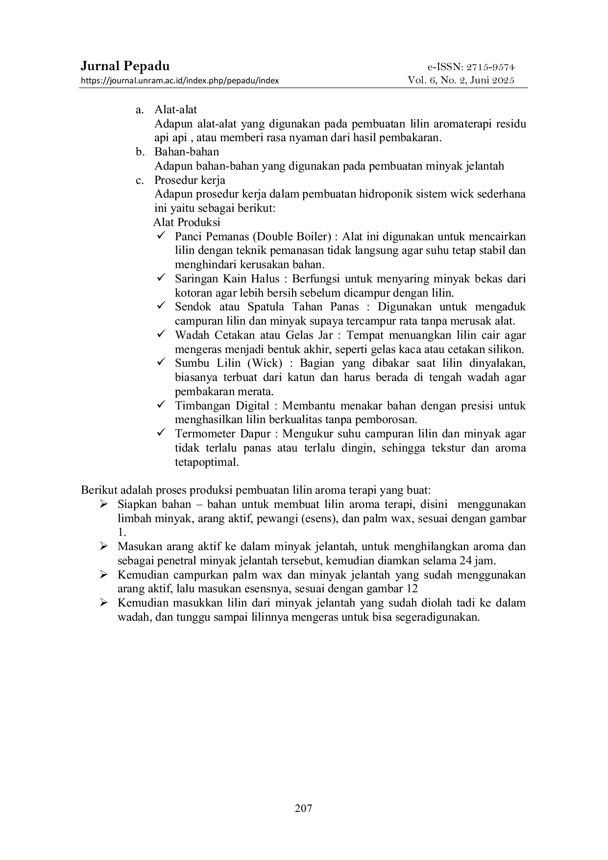 JURIS PROGRAM RESIDU MINYAK JELANTAH SEBAGAI AROMA TERAPI Program Residu Minyak Jelantah Sebagai Aroma Terapi