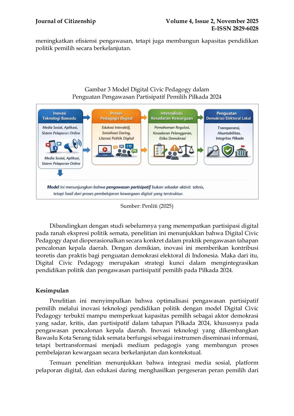 JURIS Optimalisasi Pengawasan Partisipatif Pemilih Melalui Inovasi Teknologi Pendidikan Politik Dengan Model Digital Civic Pedagogy