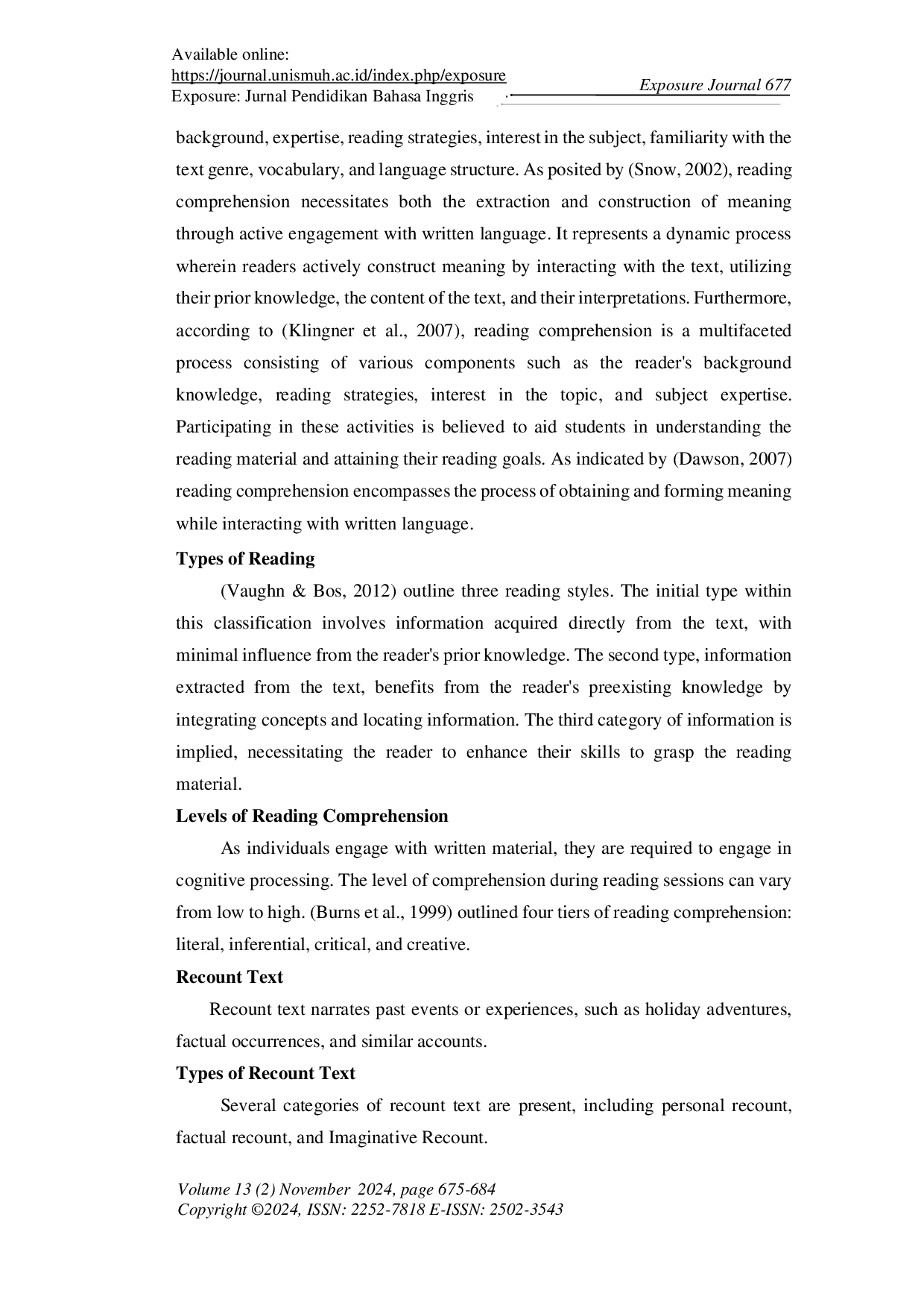 JURIS Using Fix Up Strategy to Improve Reading Comprehension of Students at SMA Negeri 7 Palu