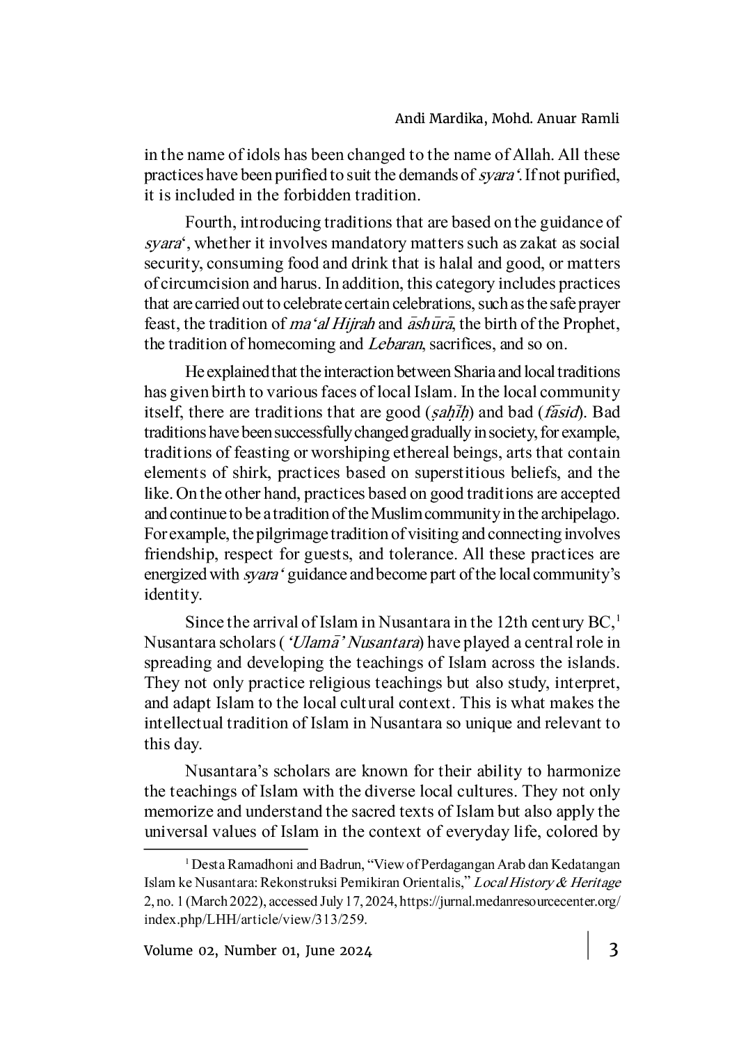 JURIS Nusantara Ulama Islamic Intellectual Tradition and Local Culture