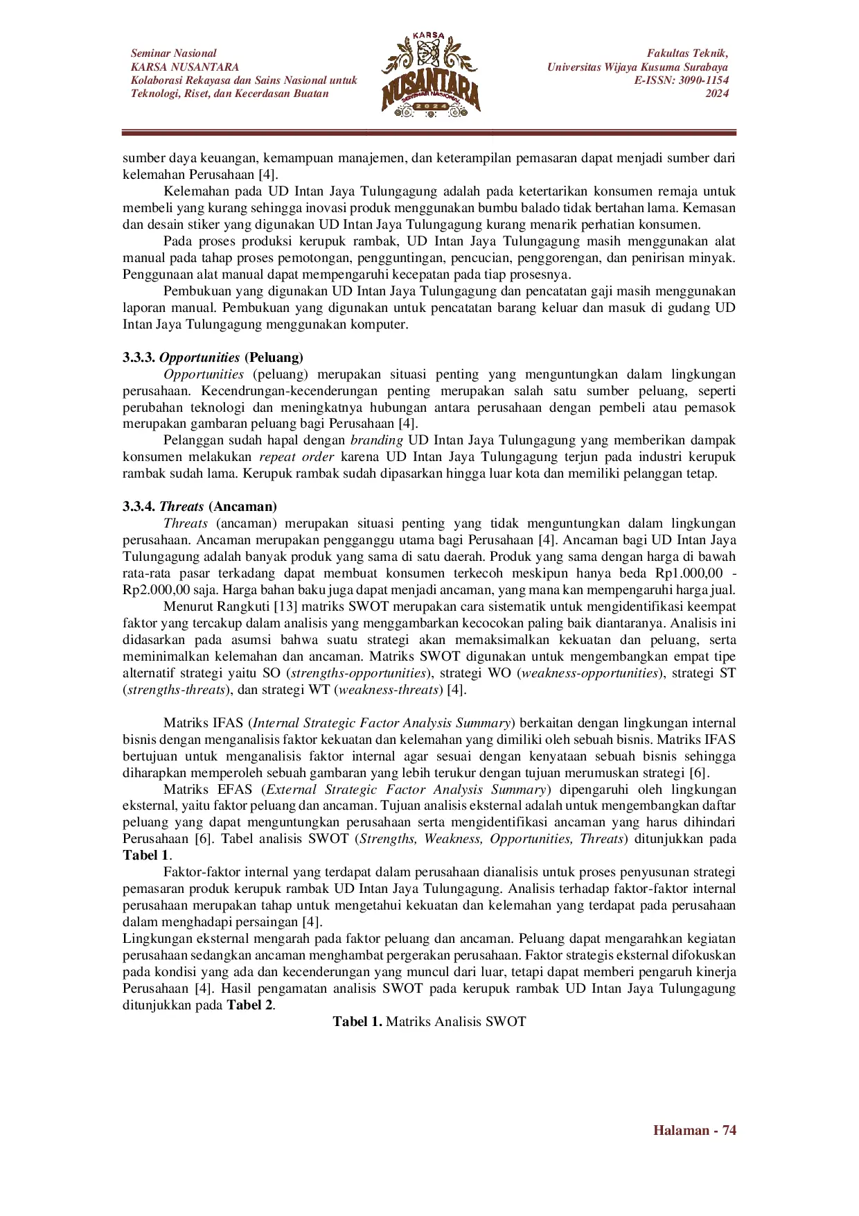 JURIS Analisis Strategi Pemasaran Produk Kerupuk Rambak di UD Intan Jaya Tulungagung