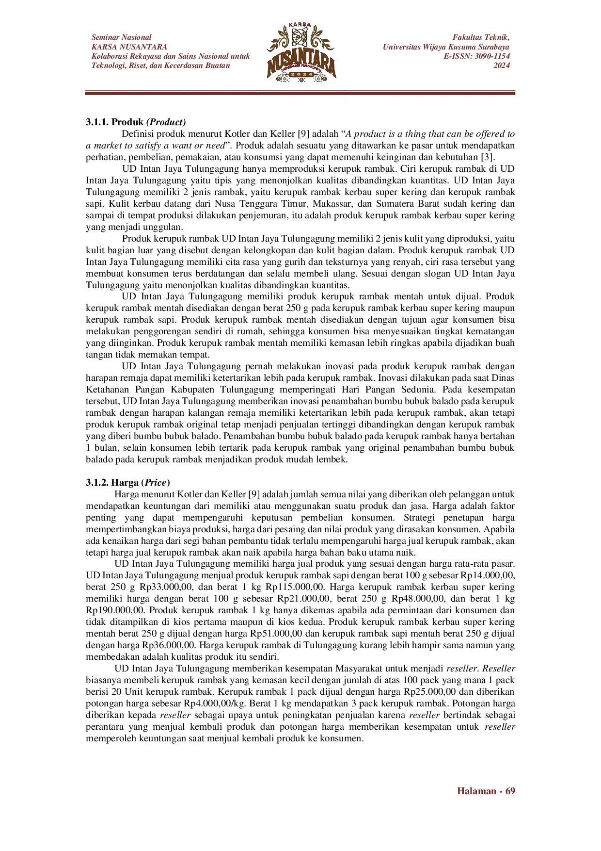 JURIS Analisis Strategi Pemasaran Produk Kerupuk Rambak di UD Intan Jaya Tulungagung