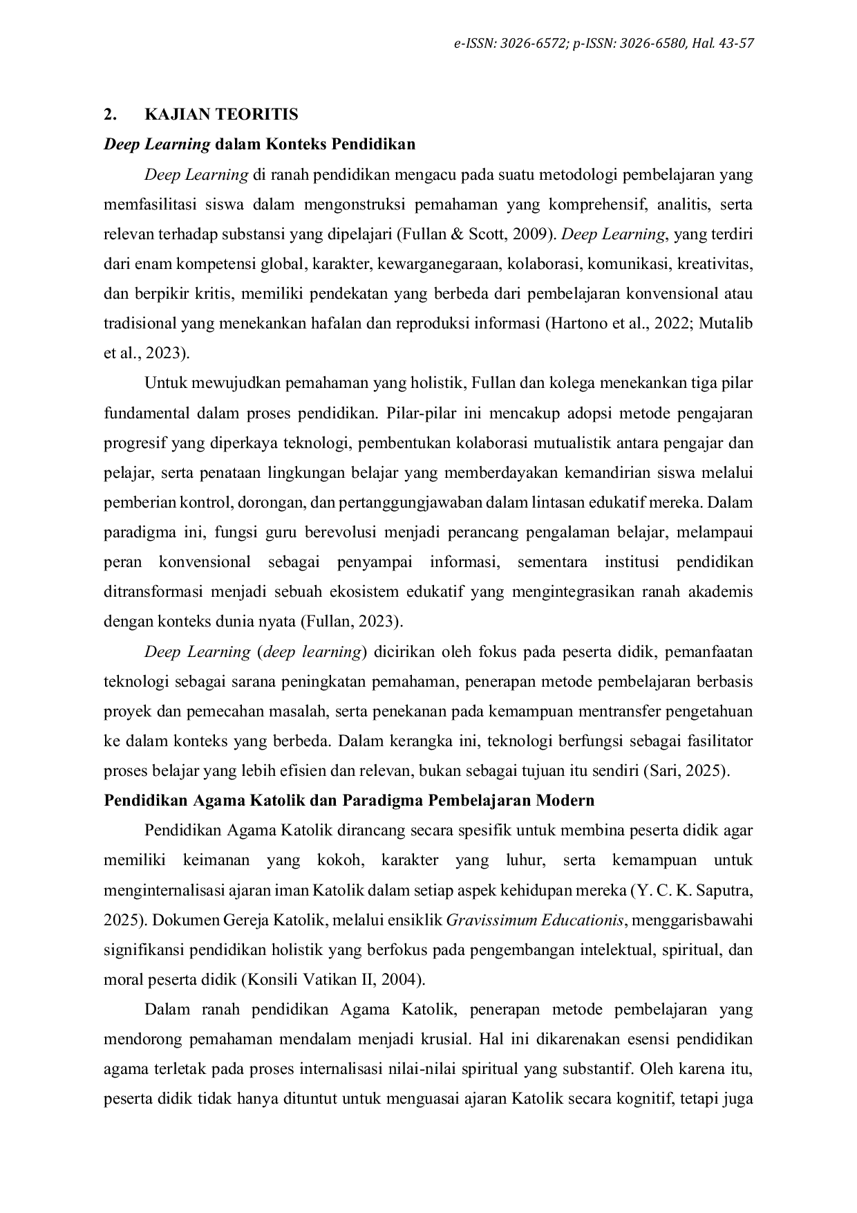 JURIS Tantangan Dan Solusi Guru PAK Dalam Menerapkan Pembelajaran PAK Melalui Pendekatan Deep Learning