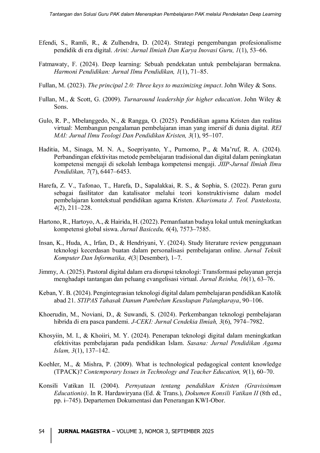 JURIS Tantangan Dan Solusi Guru PAK Dalam Menerapkan Pembelajaran PAK Melalui Pendekatan Deep Learning