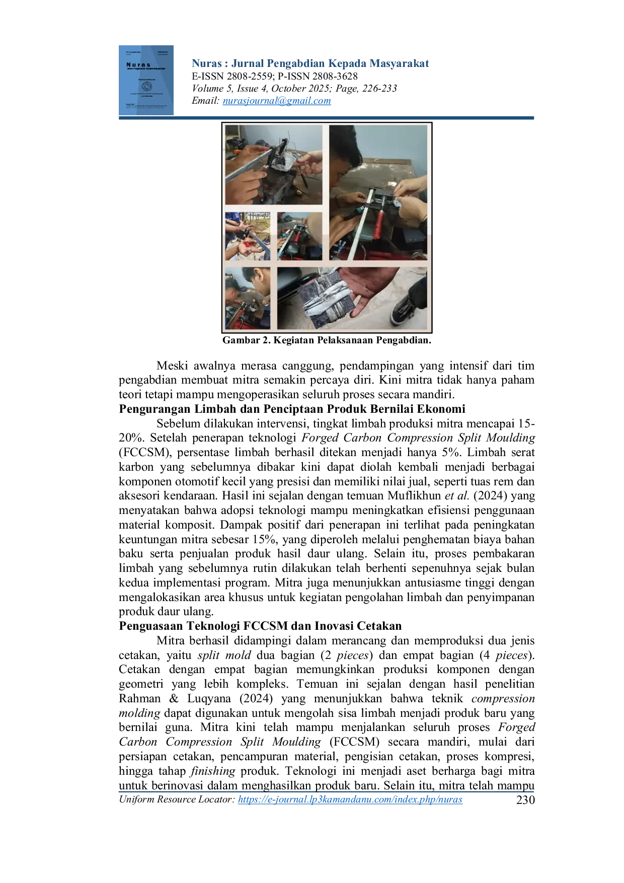 JURIS Penerapan Teknologi Forged Carbon Compression Split Moulding FCCSM untuk Mendukung Industri Hijau dan Zero Waste pada UKM Komponen Berbahan Karbon Fiber