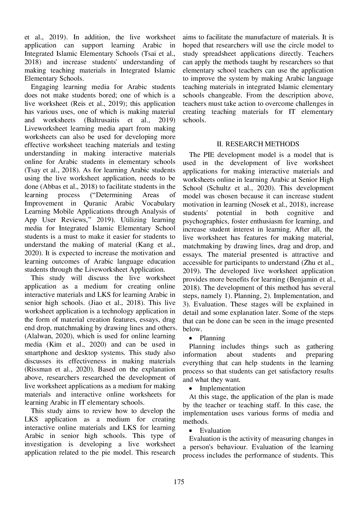 JURIS Development of a Liveworksheet Application to Create Online Interactive Materials and LKS in Arabic Lessons at Senior High School