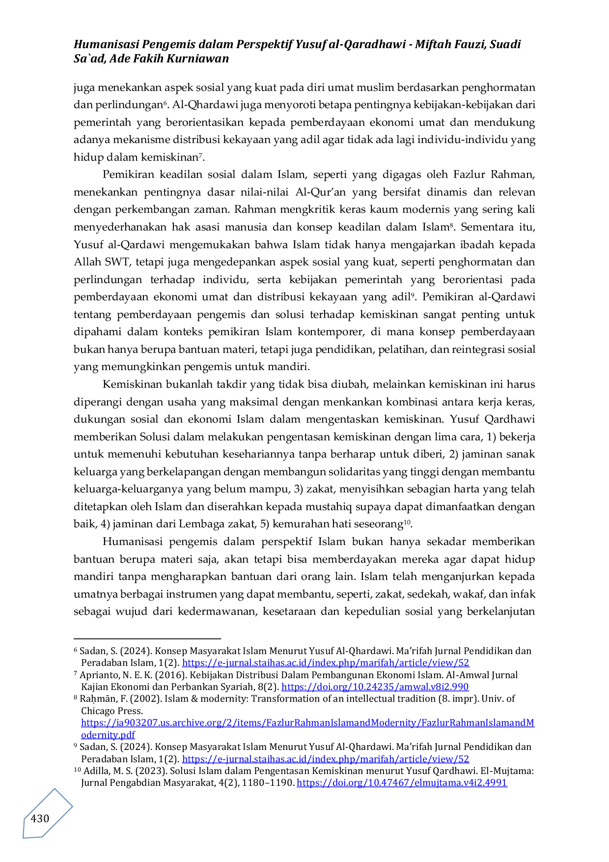 JURIS Humanisasi Pengemis dalam Perspektif Yusuf al Qaradhawi