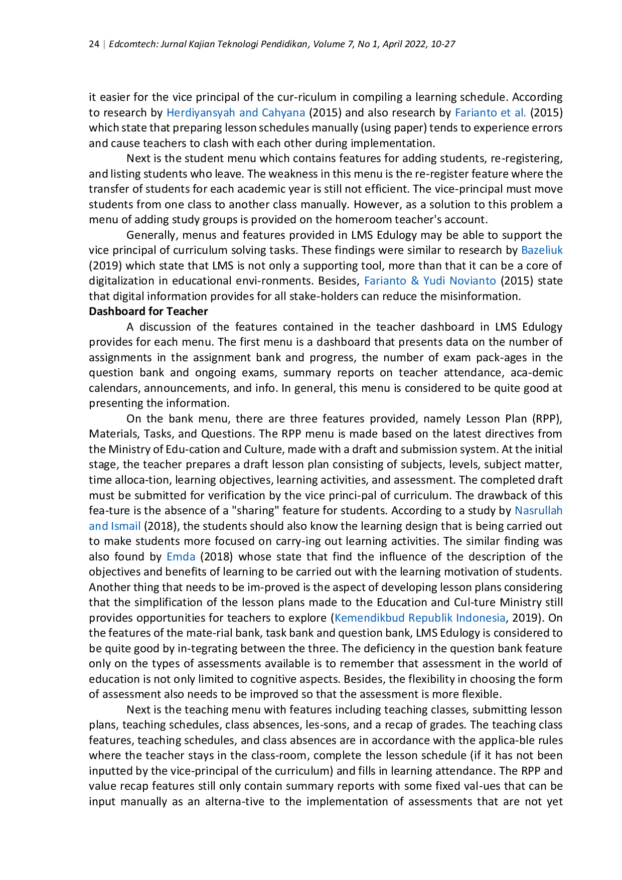 JURIS Pedagogical Review of Edulogy LMS Case Study on Indonesian Educational System