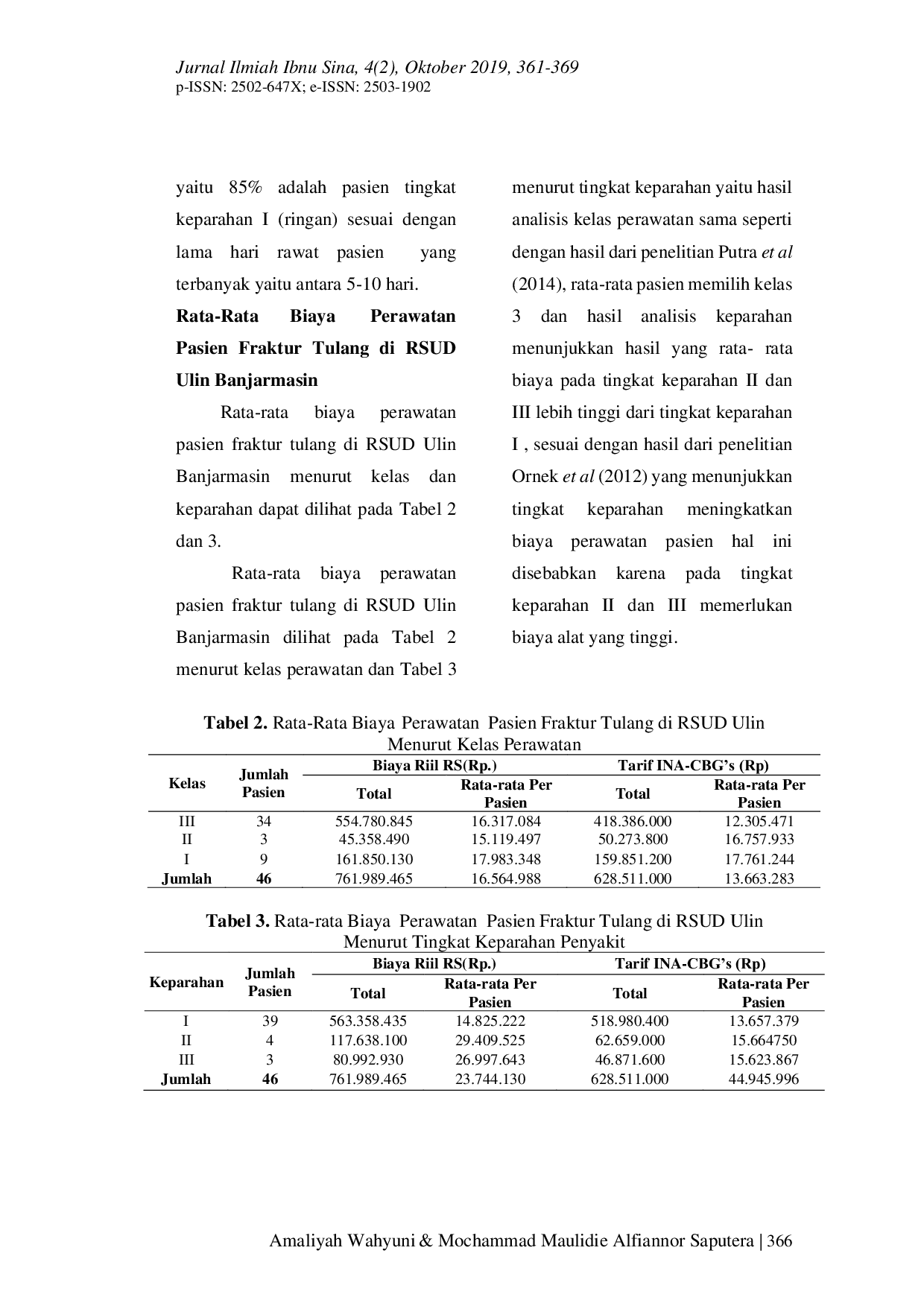 JURIS Analisis Biaya Antibiotika dan Biaya Perawatan Fraktur Tulang dalam Penetapan Pembiaayaan Kesehatan Berdasarkan INA CBGS di RSUD Ulin Banjarmasin