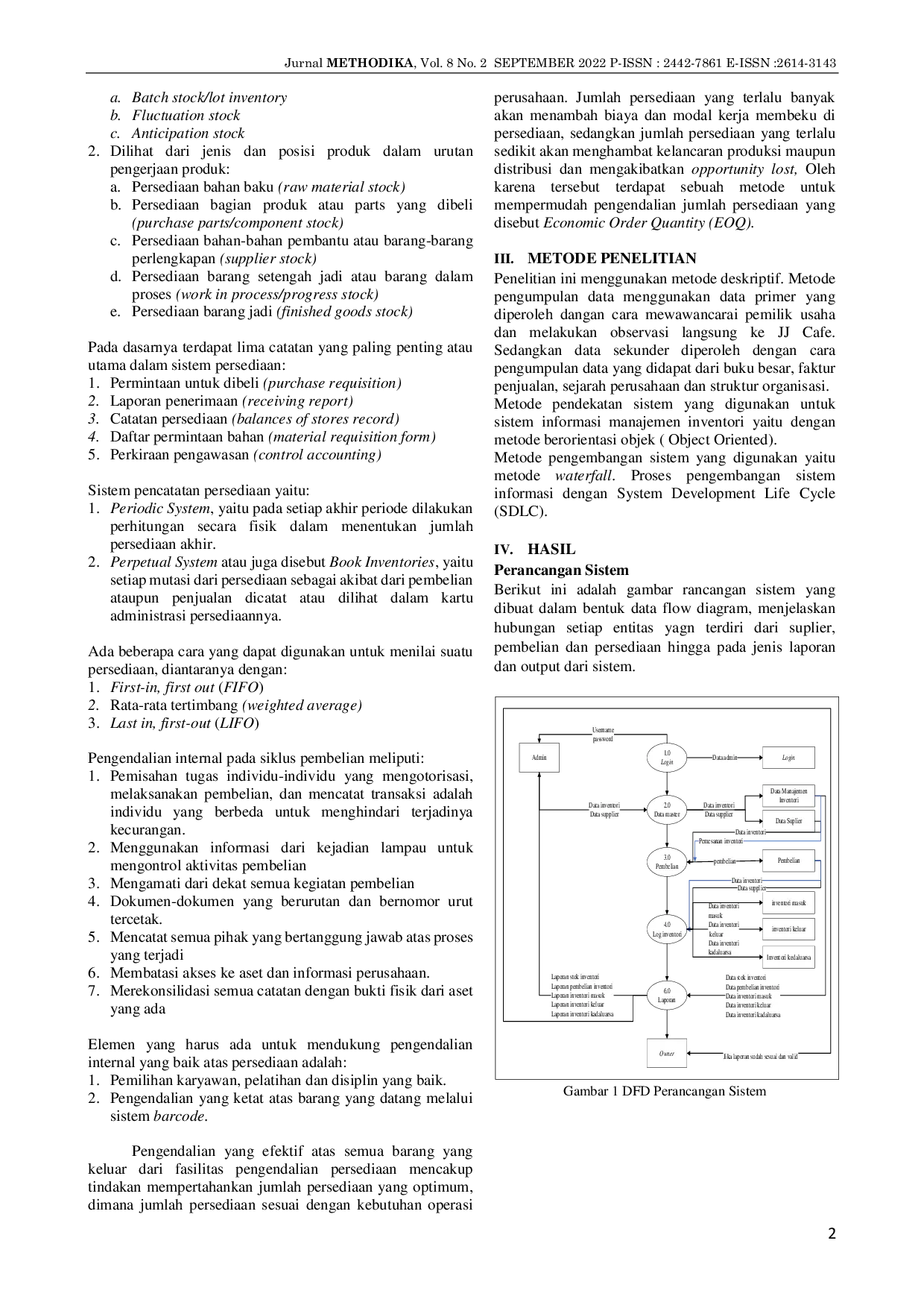 JURIS Sistem Informasi Manajemen Inventori JJ Cafe
