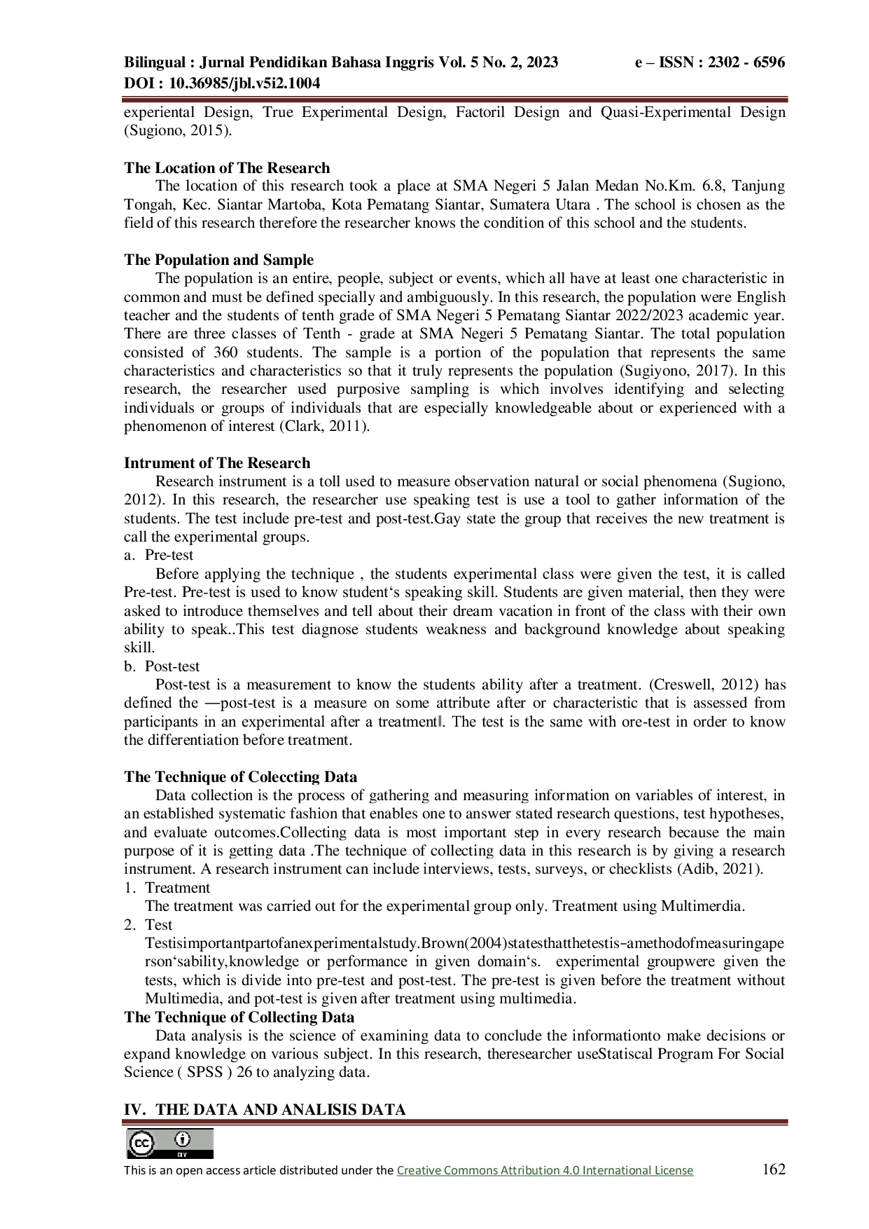 JURIS The Implementation Multimedia As A Teaching Method To Improve The Speaking Ability Of Tenth Grade At Sma Negeri 5 Pematang Siantar