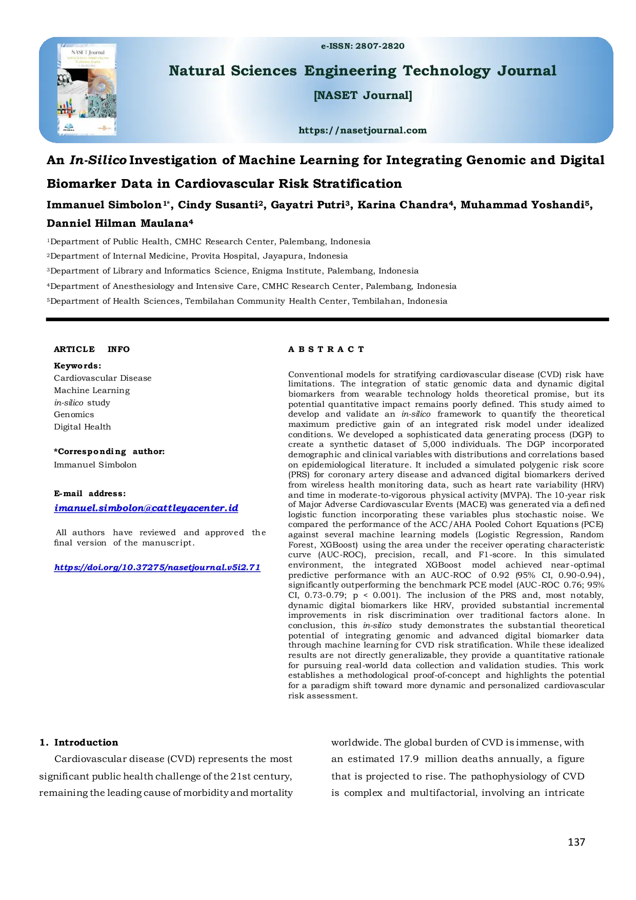 JURIS An In Silico Investigation of Machine Learning for Integrating Genomic and Digital Biomarker Data in Cardiovascular Risk Stratification