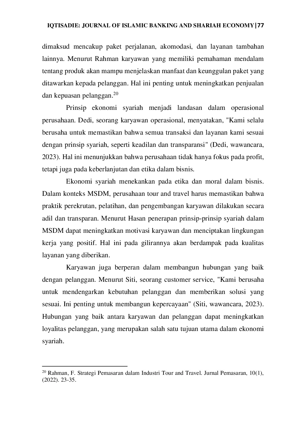 JURIS Karyawan dan Produk Sebuah Tinjauan MSDM Tour and Travel Haji dan Umroh di Sedati Sidoarjo Perspektif Ekonomi Syariah