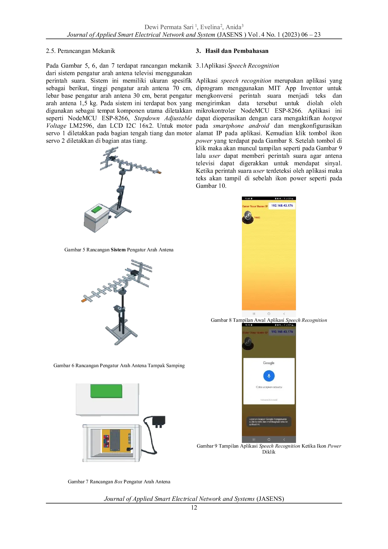 JURIS Implementasi Kendali Sistem Pengatur Arah Antena Televisi Menggunakan Perintah Suara