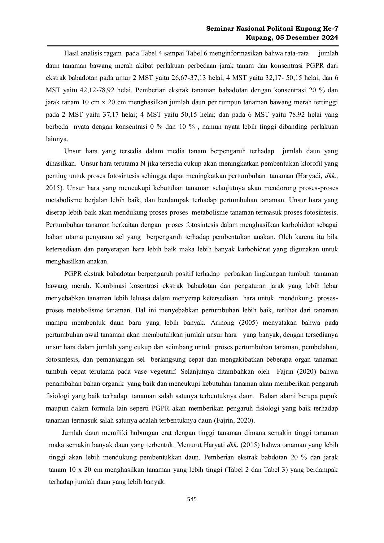 JURIS PERTUMBUHAN TANAMAN BAWANG MERAH DENGAN PERBEDAAN JARAK TANAM DAN KONSENTRASI PGPR DARI EKSTRAK BABADOTAN Ageratum conyzoides L