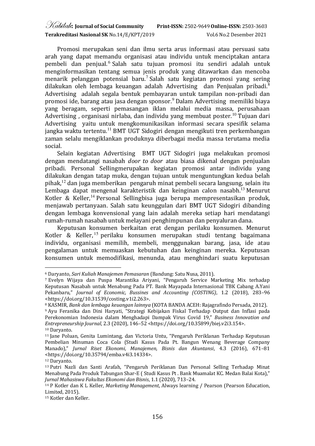 JURIS Analisis Pengaruh Advertising dan Personal Selling Terhadap Keputusan Menabung Nasabah