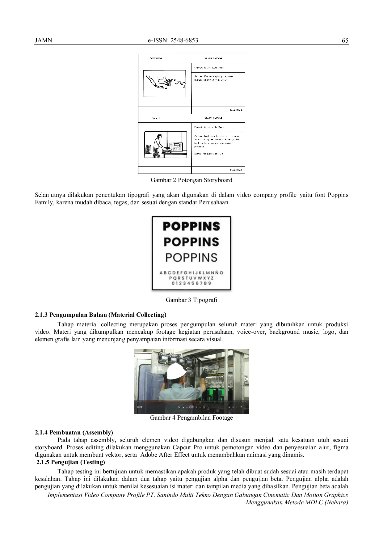 JURIS Implementasi Video Company Profile PT Sanindo Multi Tekno Dengan Gabungan Cinematic Dan Motion Graphics Menggunakan Metode MDLC