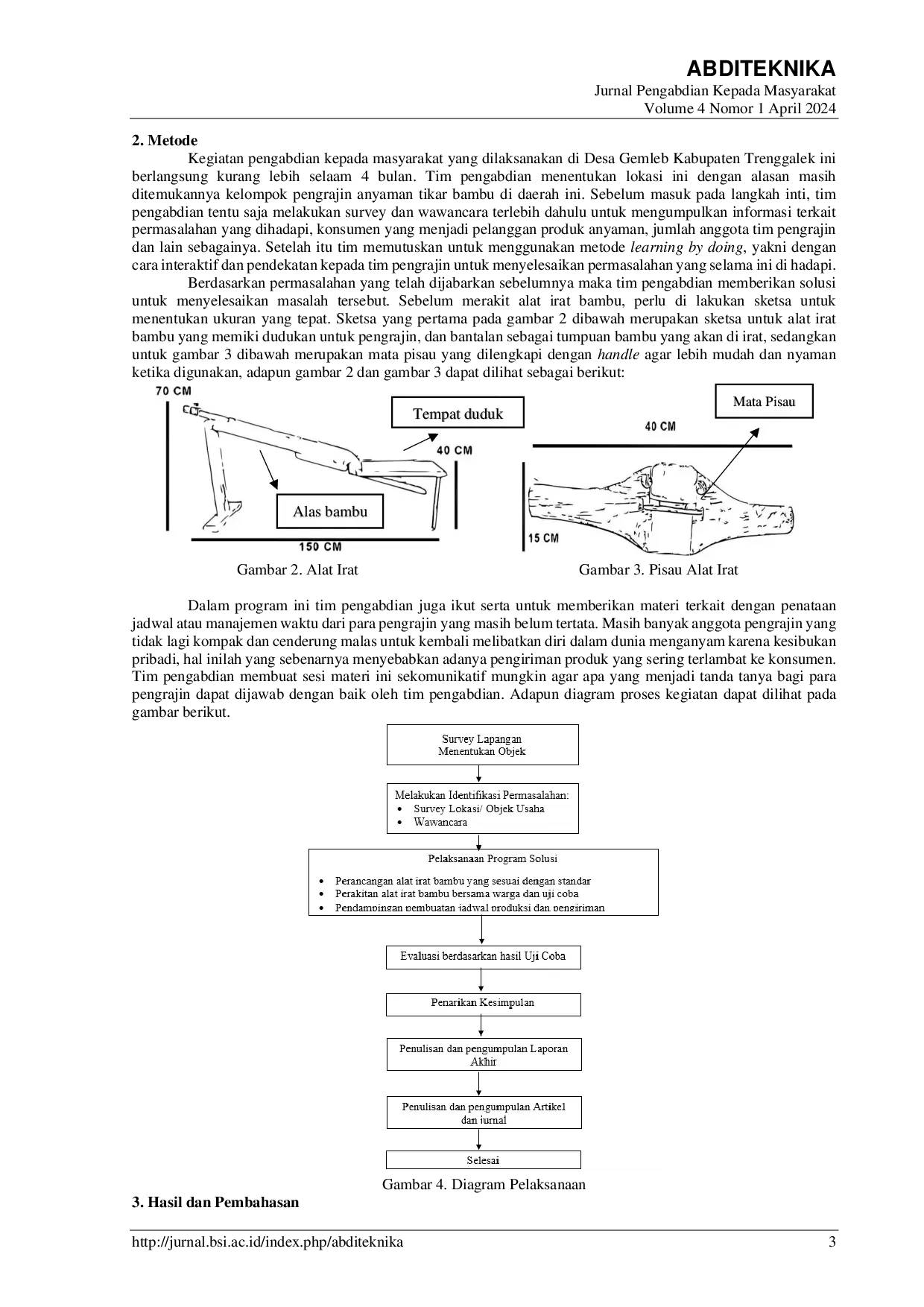 JURIS Inovasi Perancangan Alat Irat Bambu Sebagai Bentuk Dukungan Pelestarian Produk Anyaman di Trenggalek