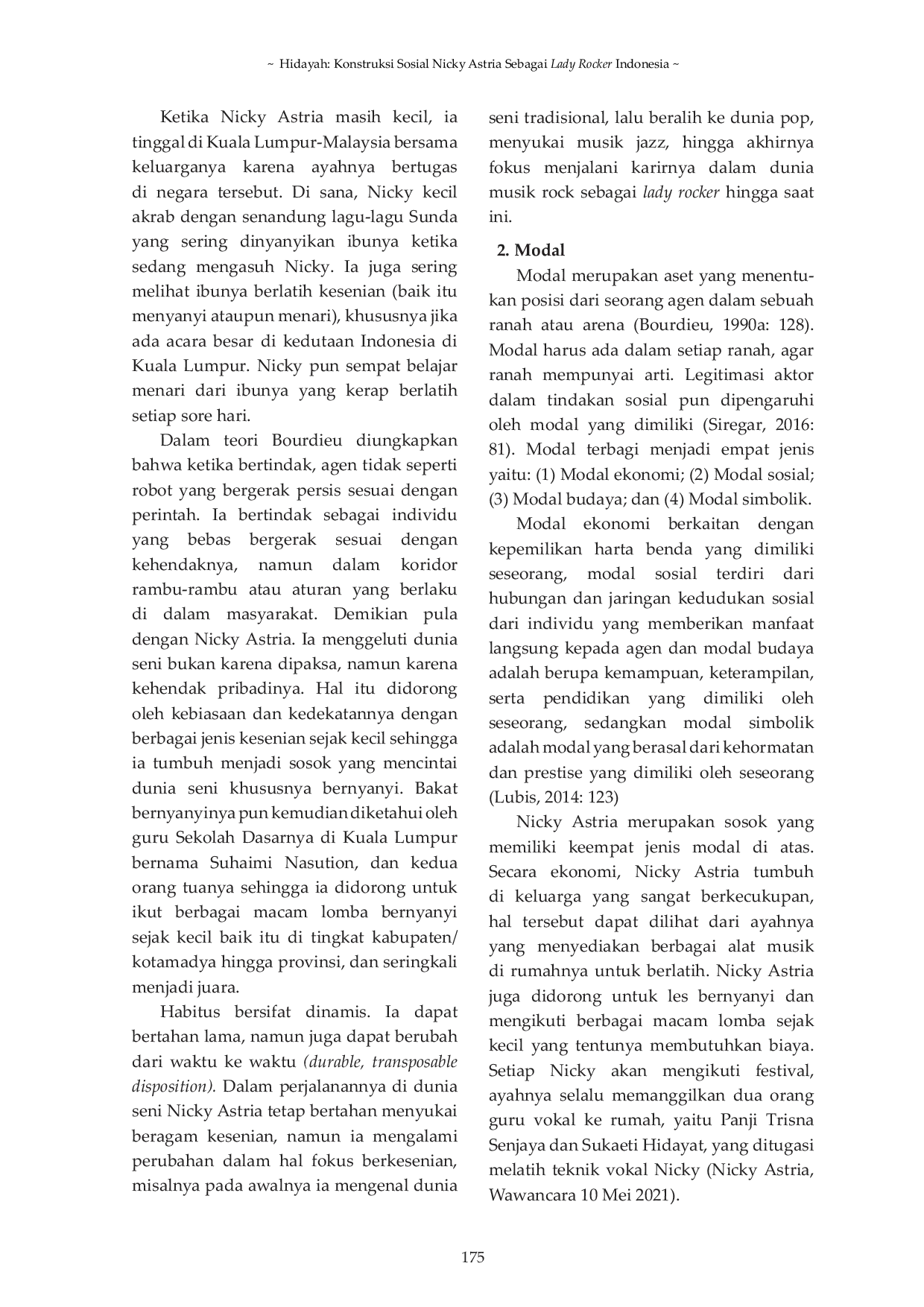 JURIS Konstruksi Sosial Nicky Astria Sebagai Lady Rocker Indonesia