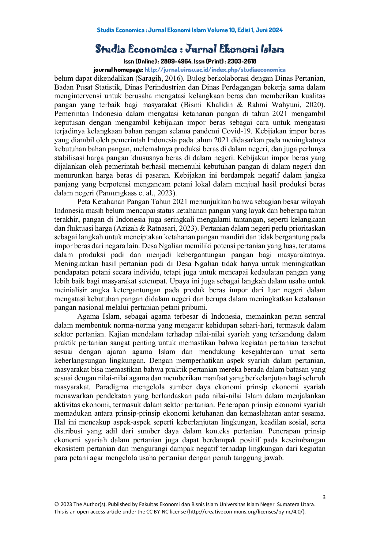 JURIS Strategi Peningkatan Hasil Pertanian Perspektif Ekonomi Syariah Studi Kasus Pertanian Padi Di Desa Ngalian