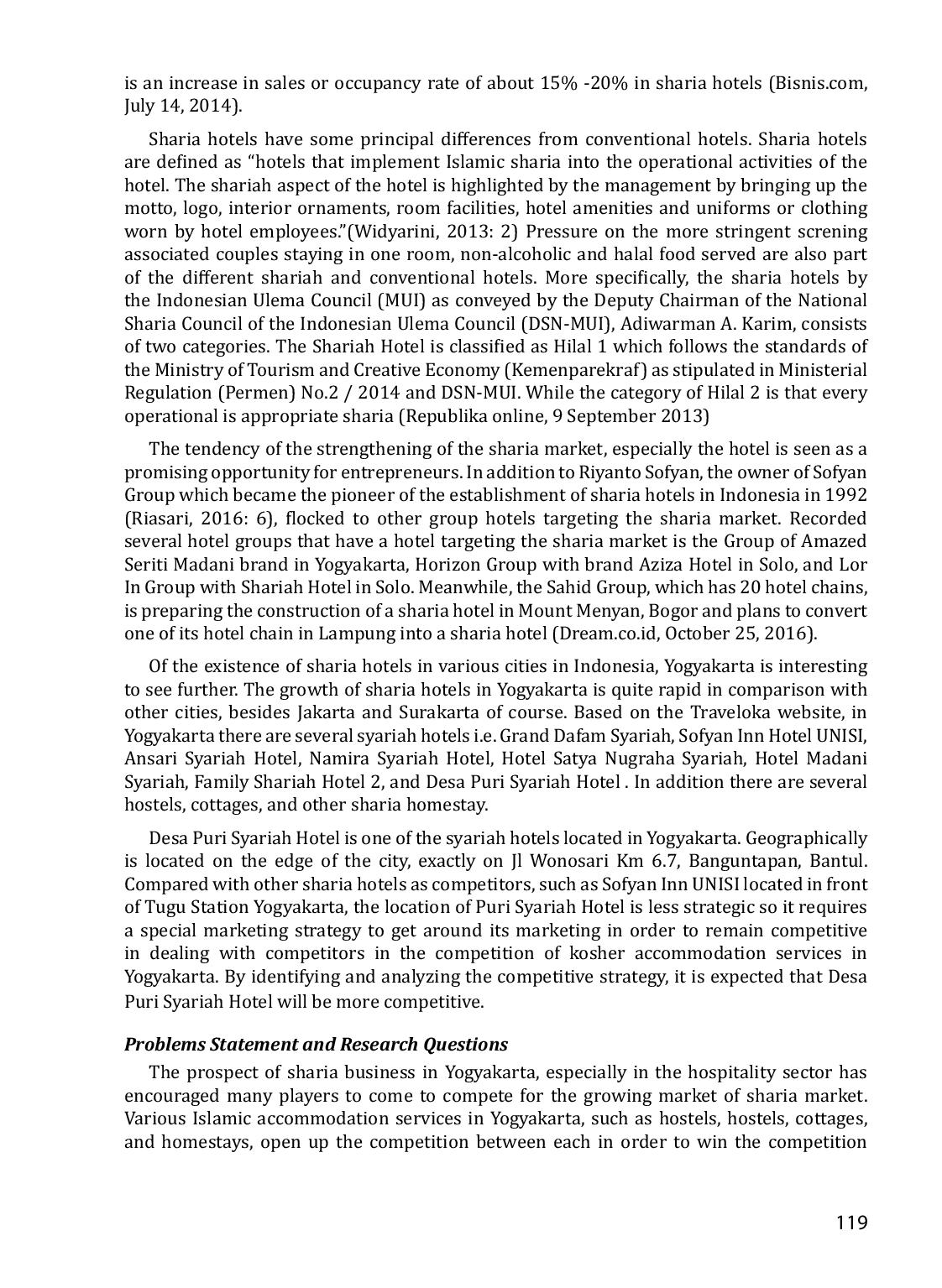 JURIS Competitive Strategy Of Desa Puri Syariah Hotel In The Contestation Of Halal Accommodation Service In Yogyakarta