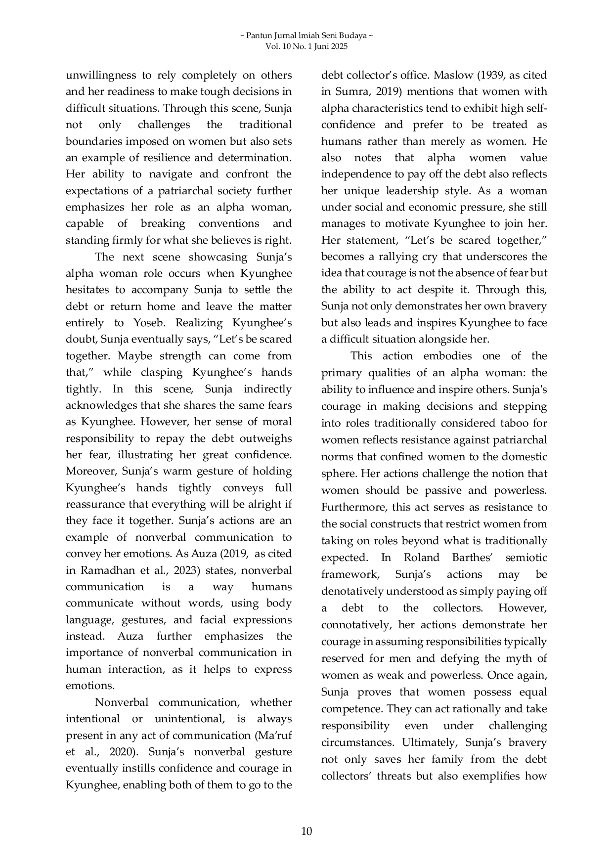 JURIS Representation of Alpha Woman in Korean Series Roland barthes Semiotics Analysis on Pachinko Season 1 Series