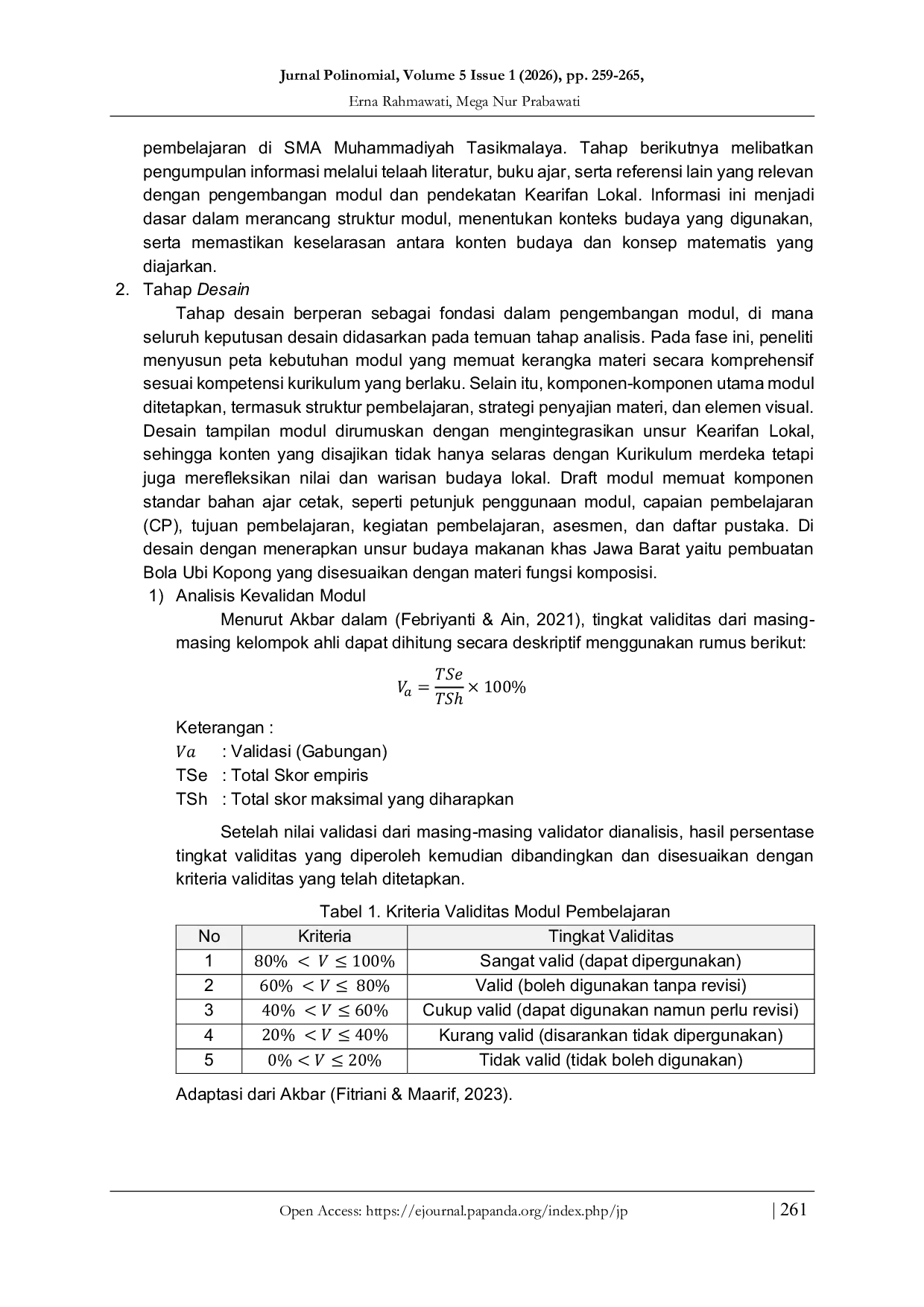 JURIS Pengembangan Modul Ajar Berbasis Kearifan Lokal Pada Materi Fungsi Komposisi