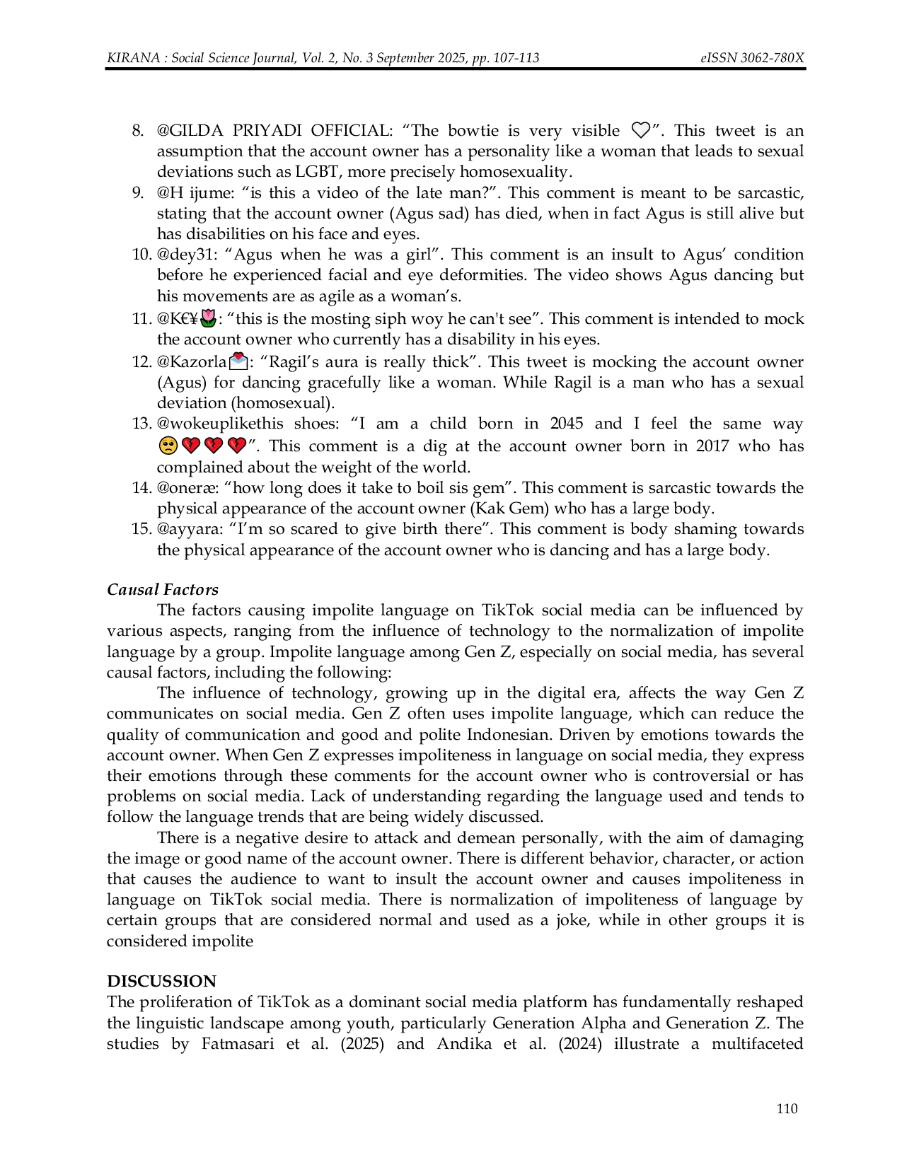 JURIS Gen Z Era Linguistic Impoliteness on Using TikTok Social Media