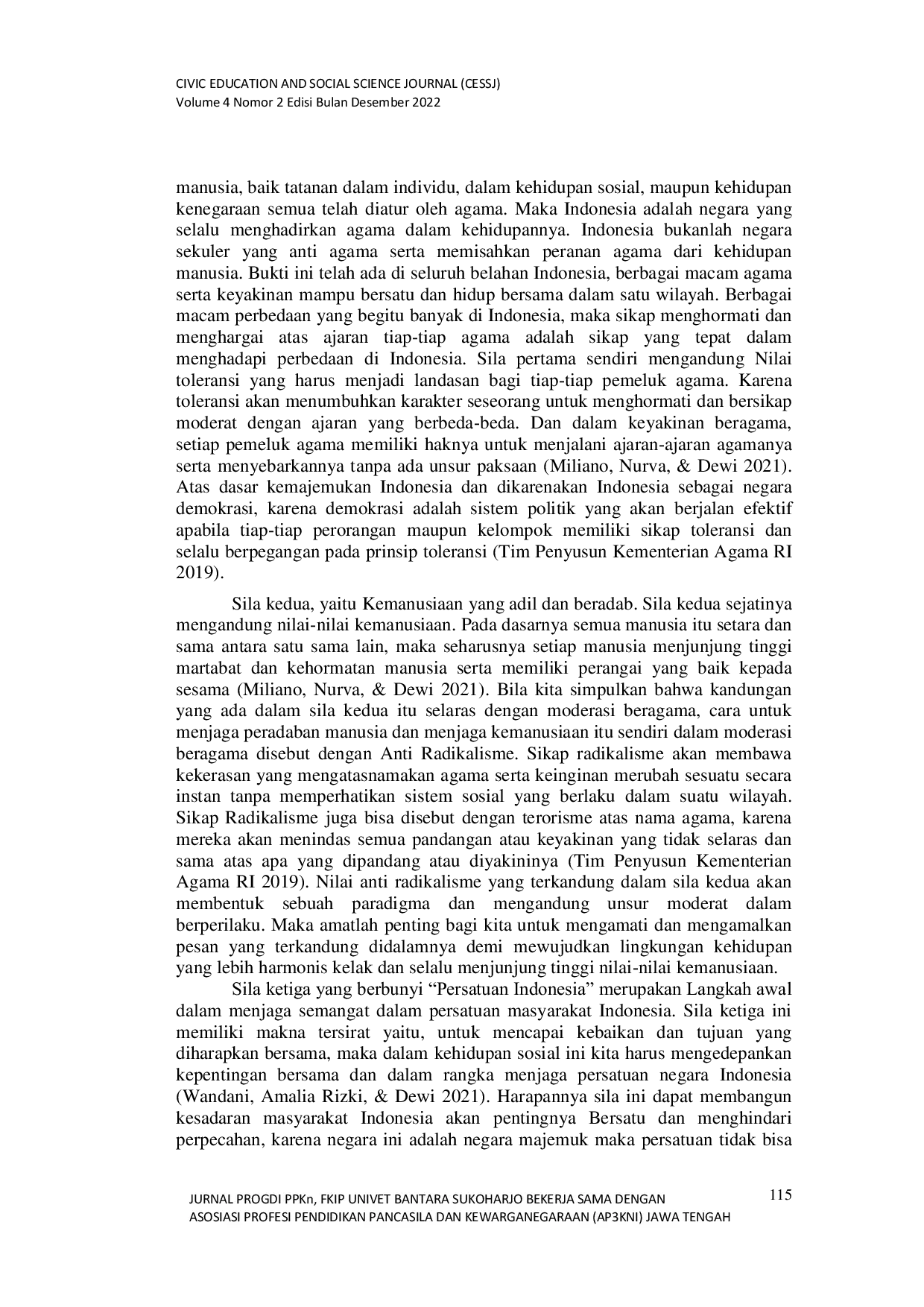 JURIS Peran Pancasila sebagai Pedoman dalam Moderasi Beragama di Indonesia