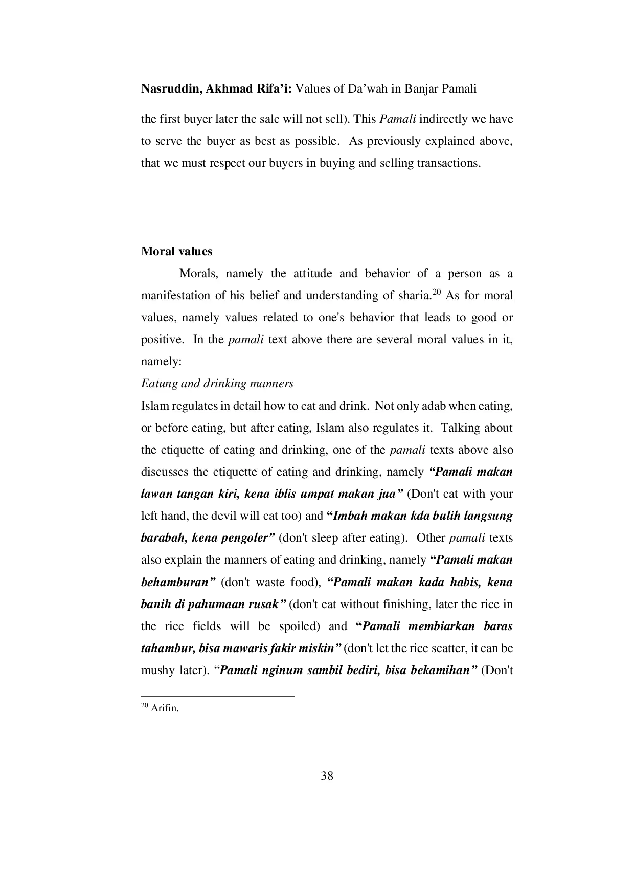 JURIS Values Of Da wah In Banjar Pamali