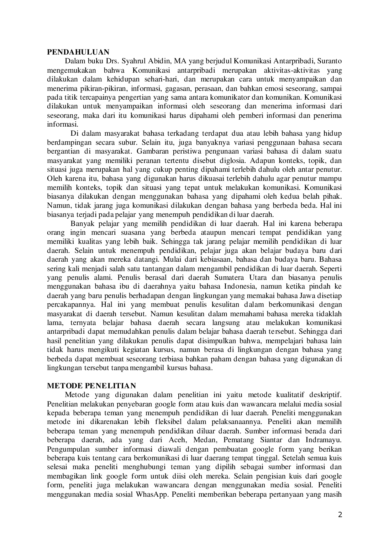 juris Analisis Alternatif Bagi Pelajar Yang Menempuh Pendidikan Di Luar Daerah Dalam Memahami Perbedaan Bahasa Yang Digunakan Sehari Hari
