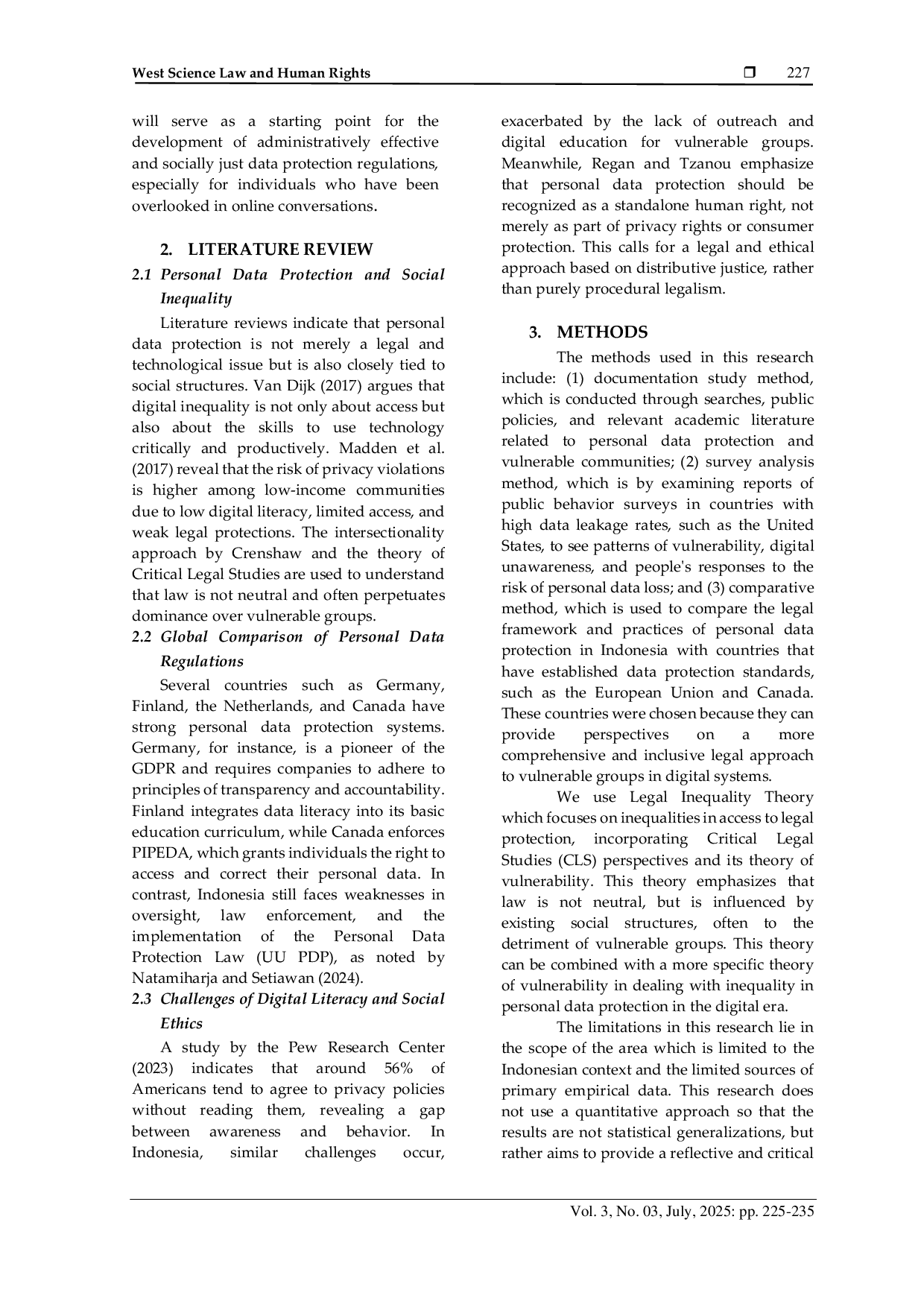 JURIS Inequality In Person Data Protection For Vulnerable Communities In The Digital