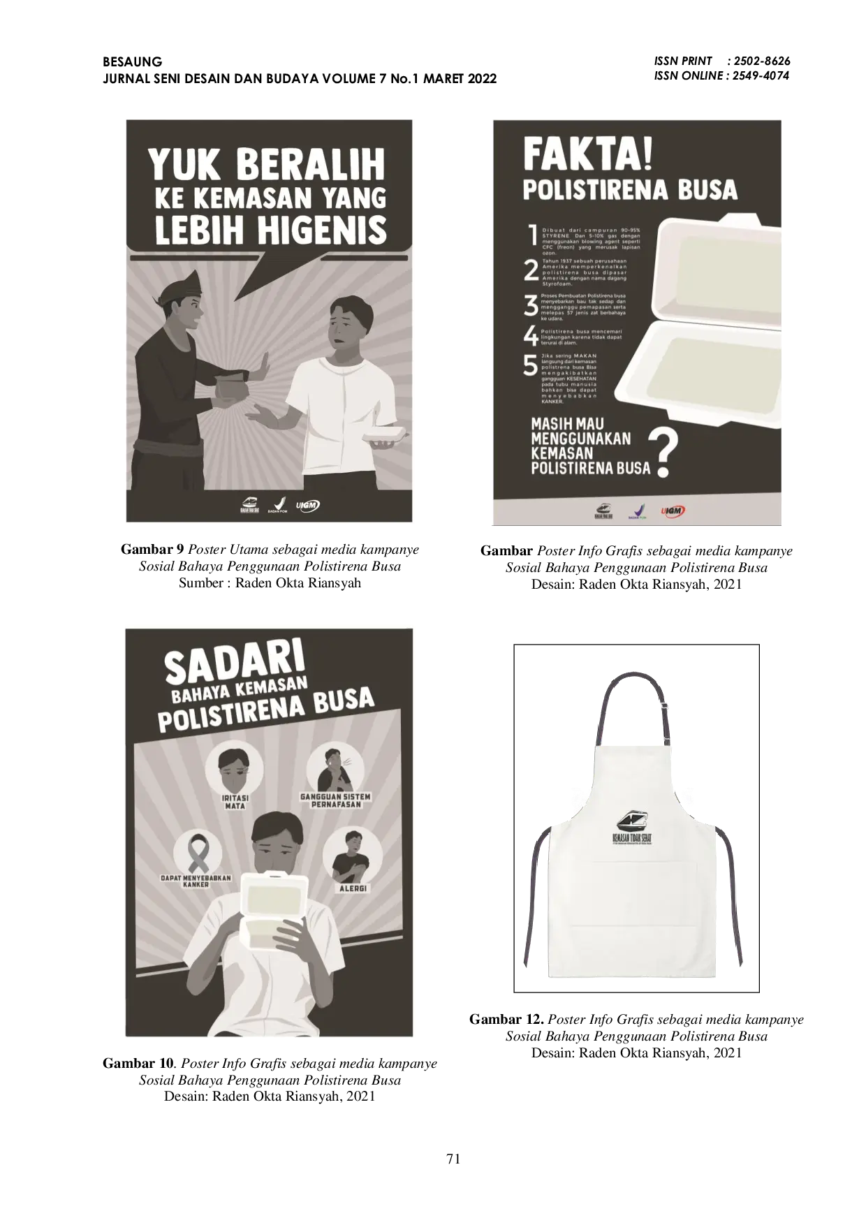 JURIS Perancangan Kampanye Sosial Bahaya Penggunaan Polistirena Busa Sebagai Kemasan Makanan Dan Minuman Pada Kalangan Pedagang Di Kota Palembang