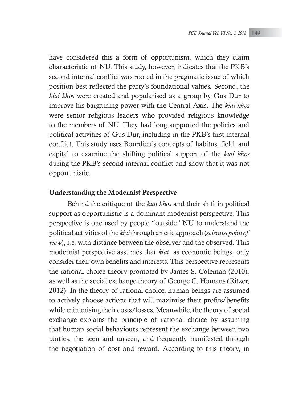 JURIS Reconsidering the Stigma of Political Opportunism Among the Kiai A Critique of the Modernist Perspective