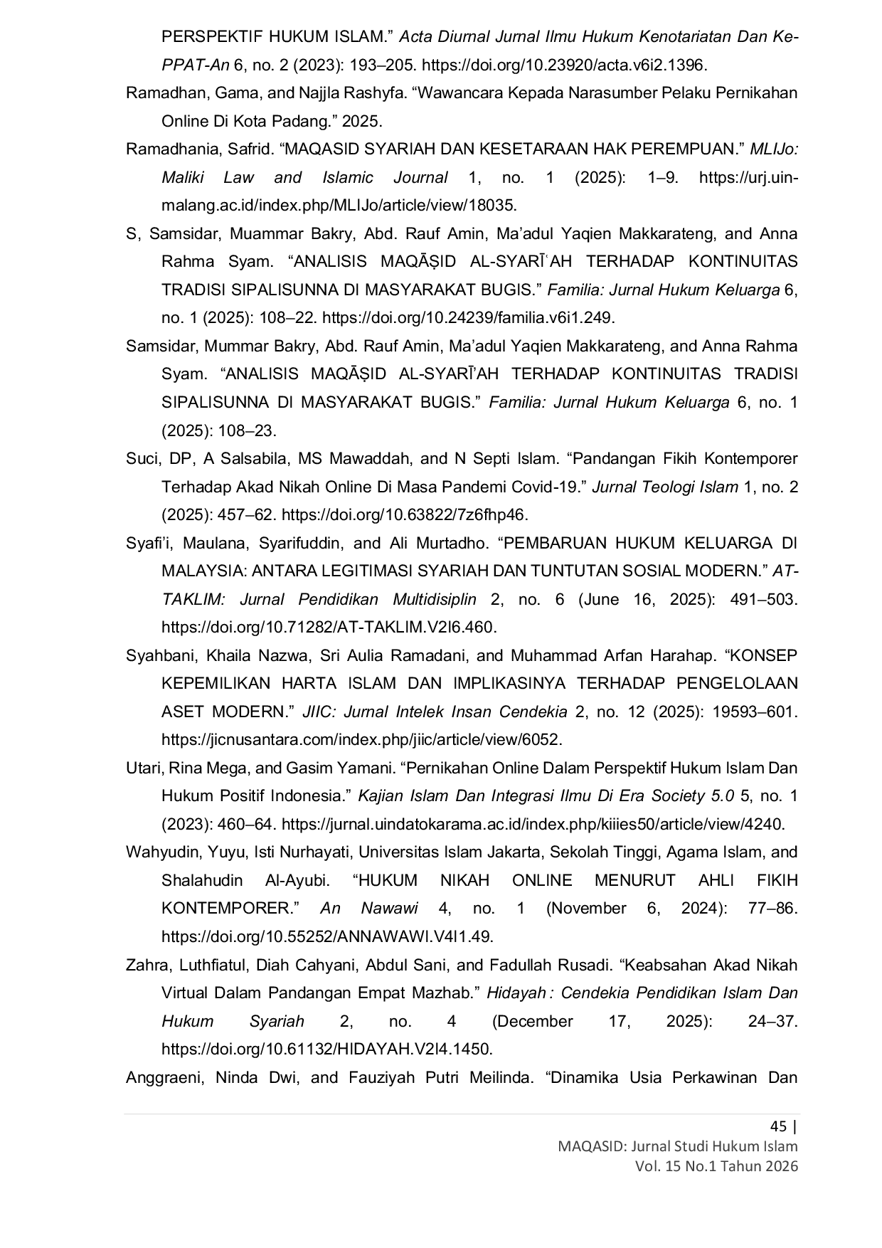 JURIS Rekonstruksi Konsep Wali Nikah Dalam Praktik Pernikahan Online di Kota Padang Perspektif MaqAid al syar ah