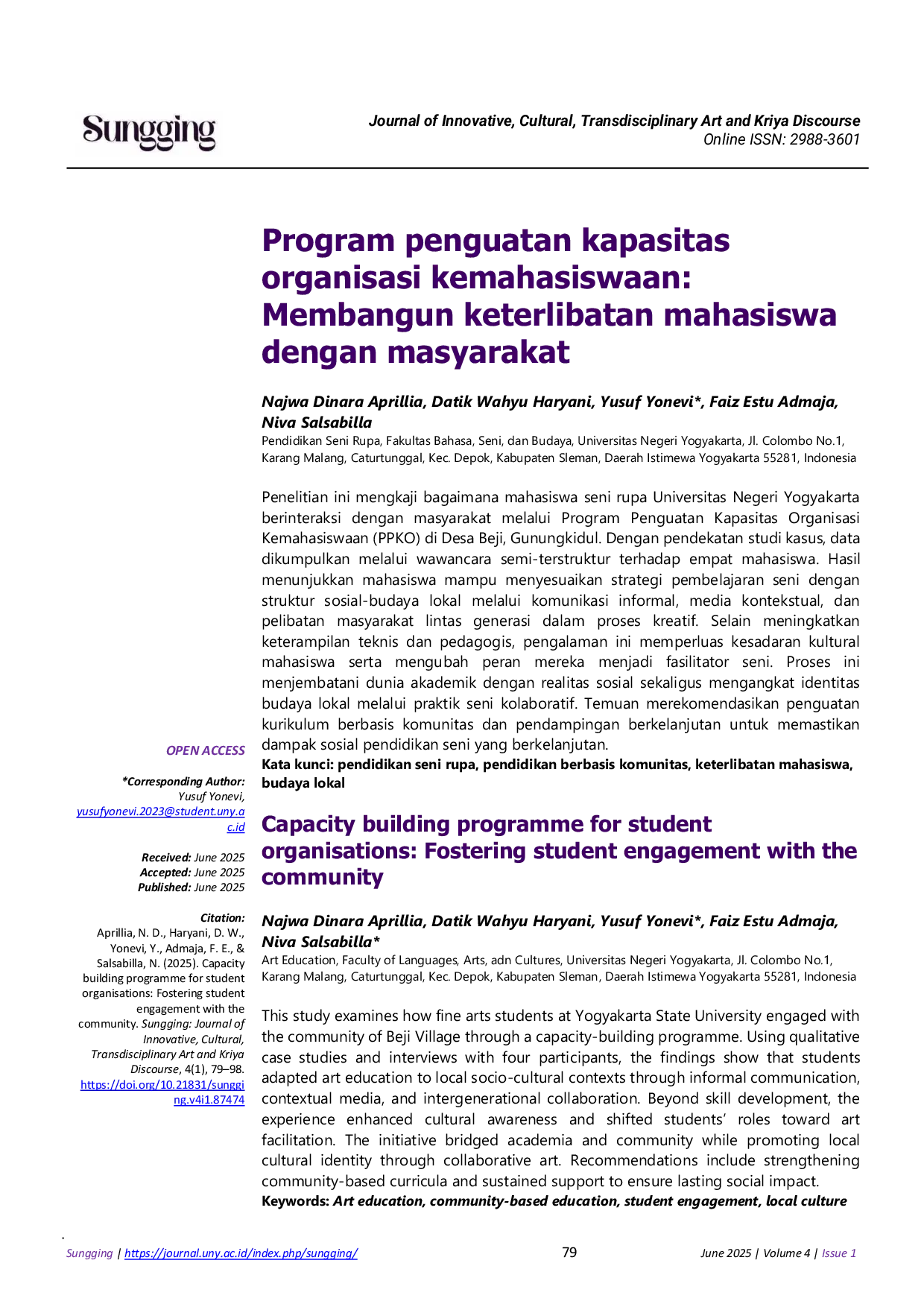 JURIS Capacity building programme for student organisations Fostering student engagement with the community Program penguatan kapasitas organisasi kemahasiswaan Membangun keterlibatan mahasiswa dengan ma